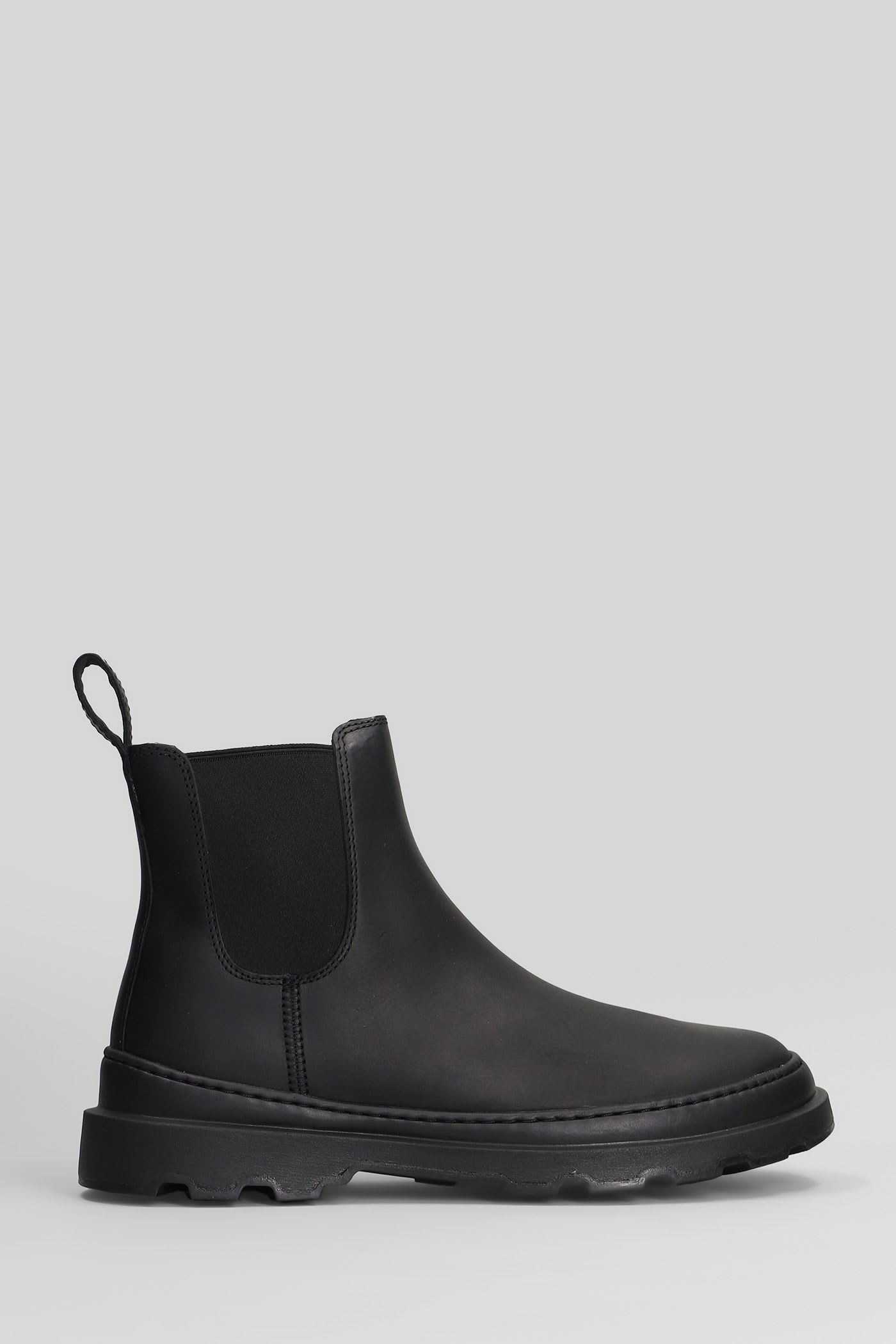 Camper Brutus Ankle Boots In Black Leather In Multi