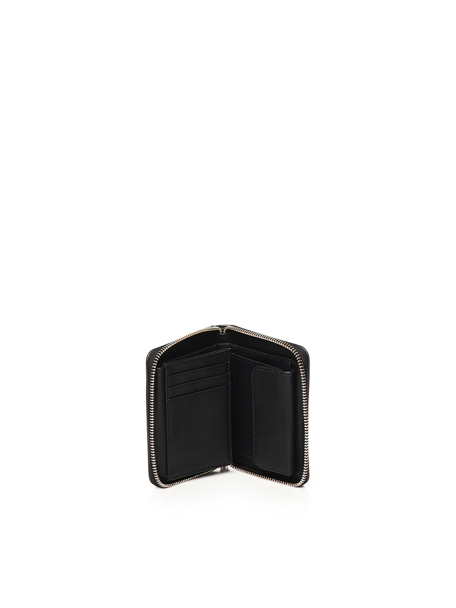Love Moschino Zip Around Wallet With Logo In Black