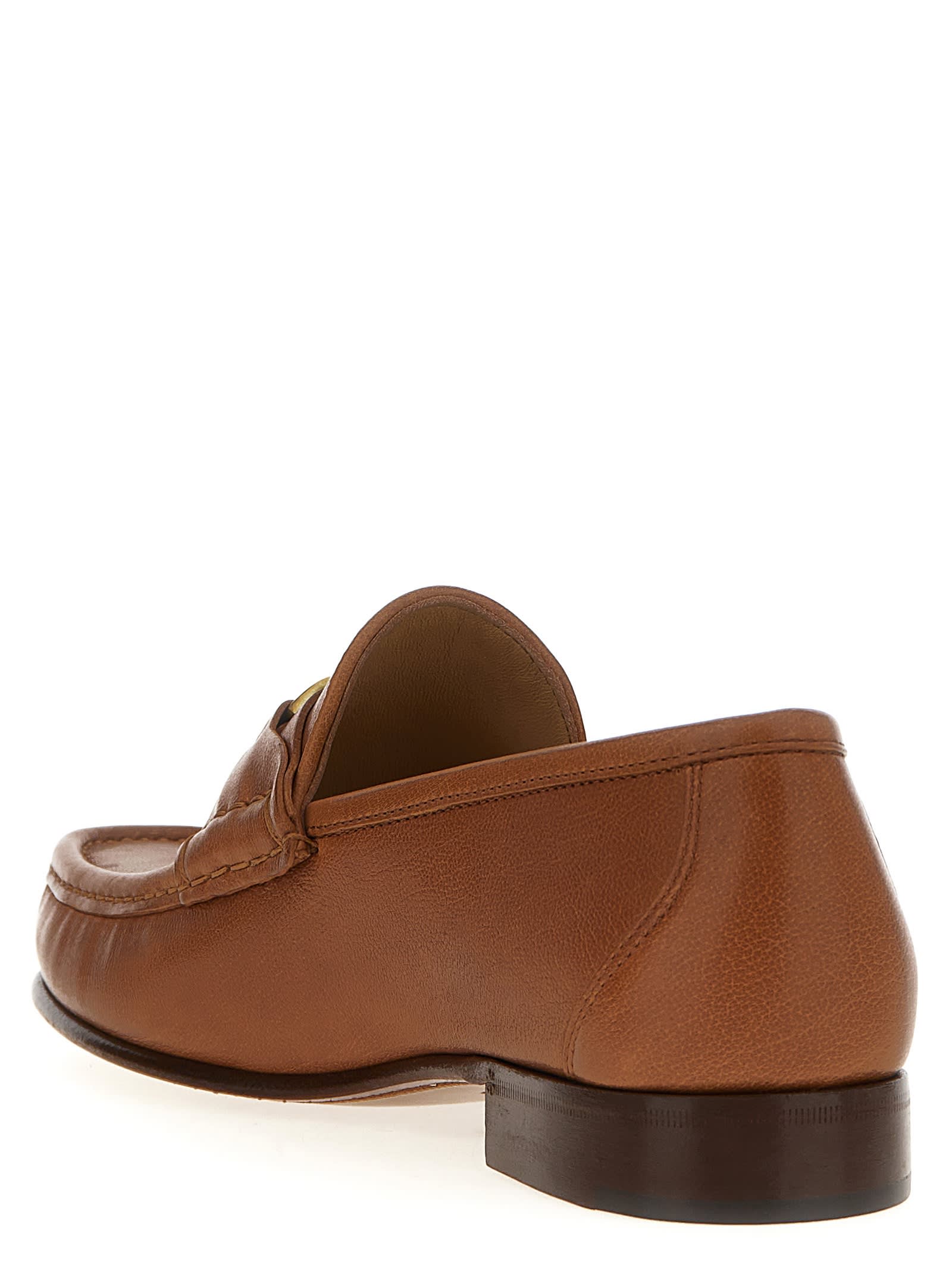 Valentino Vlogo Signature Loafers Gold-tone Hardware In Brown