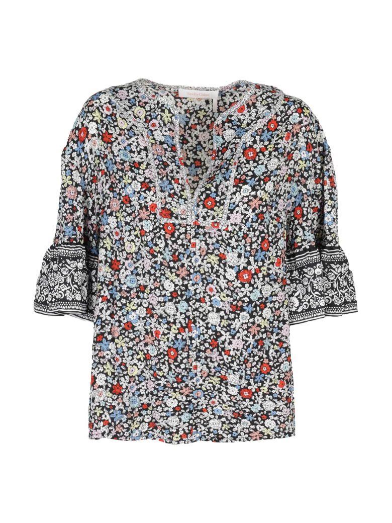 See By Chloé Tops JANIS PATCHWORK ON FLUID TOP
