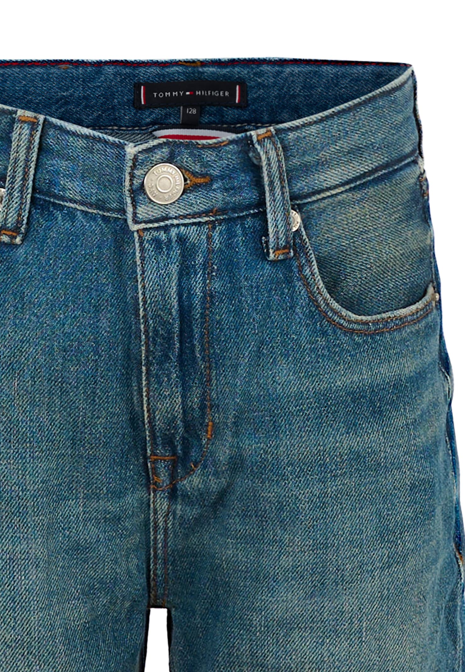 Tommy Hilfiger Denim Jeans For Boy With Logo In Blue