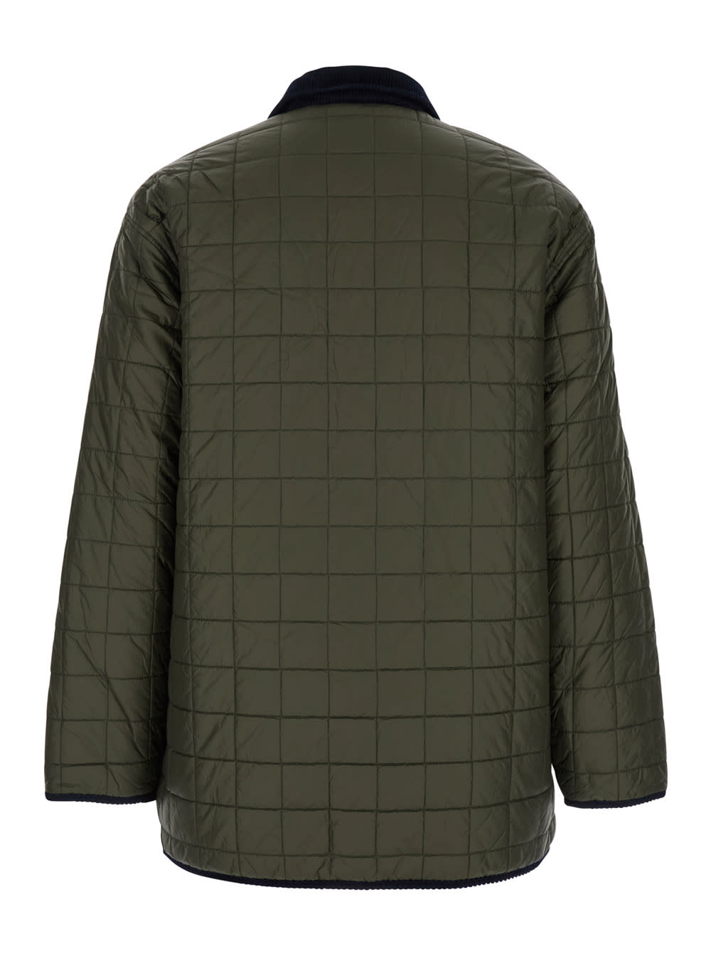 Drôle De Monsieur 'la Veste Matelassée' Green Reversible Jacket With Embroidered Logo On The Front In Green