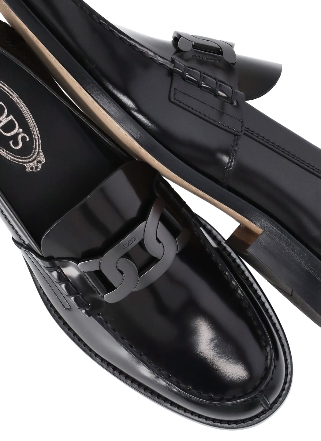 Tod's Leather Loafers In Black