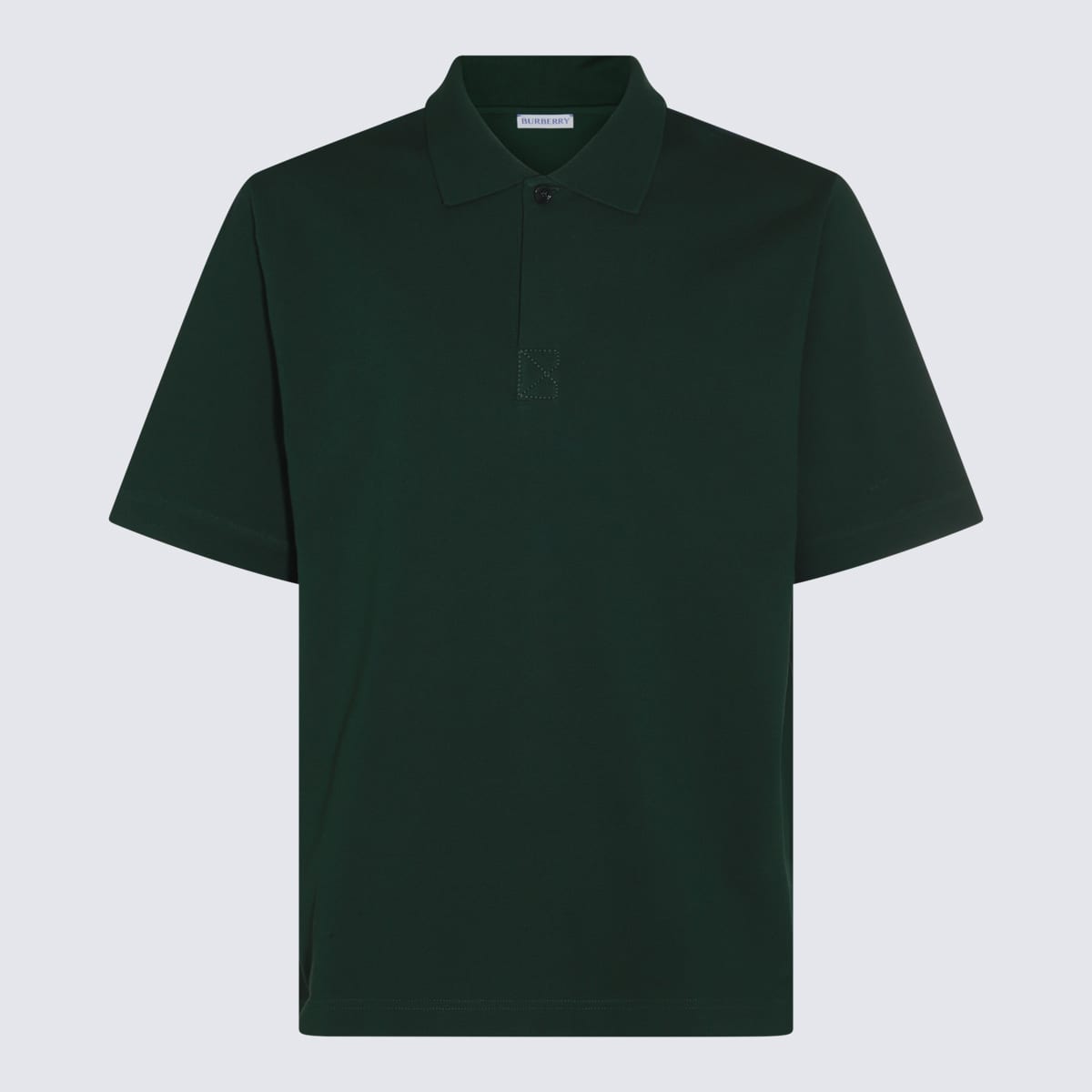 Shop Burberry Dark Green Cotton Polo Shirt In Ivy