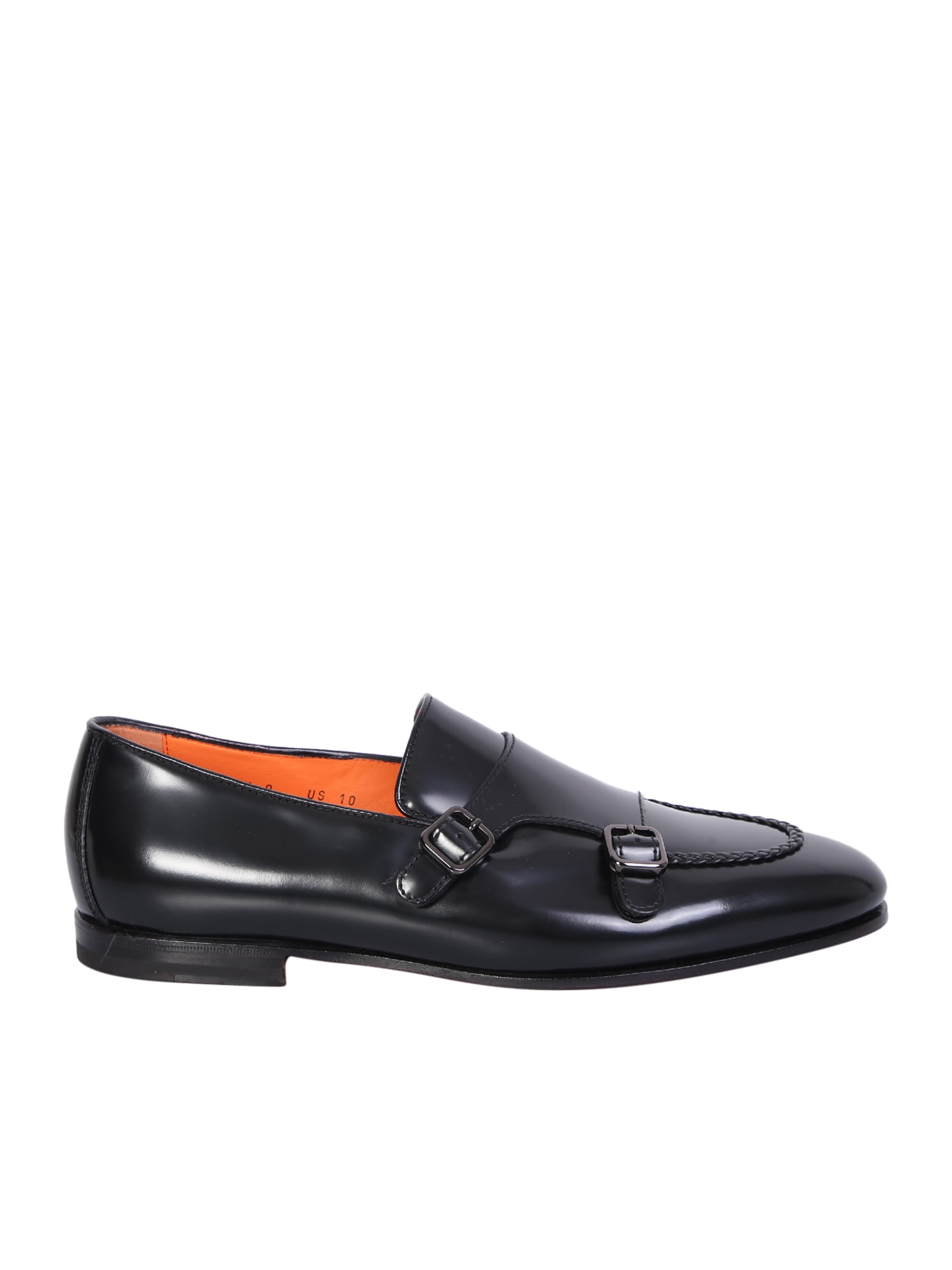 Santoni side buckle-fastening detail loafers - Black