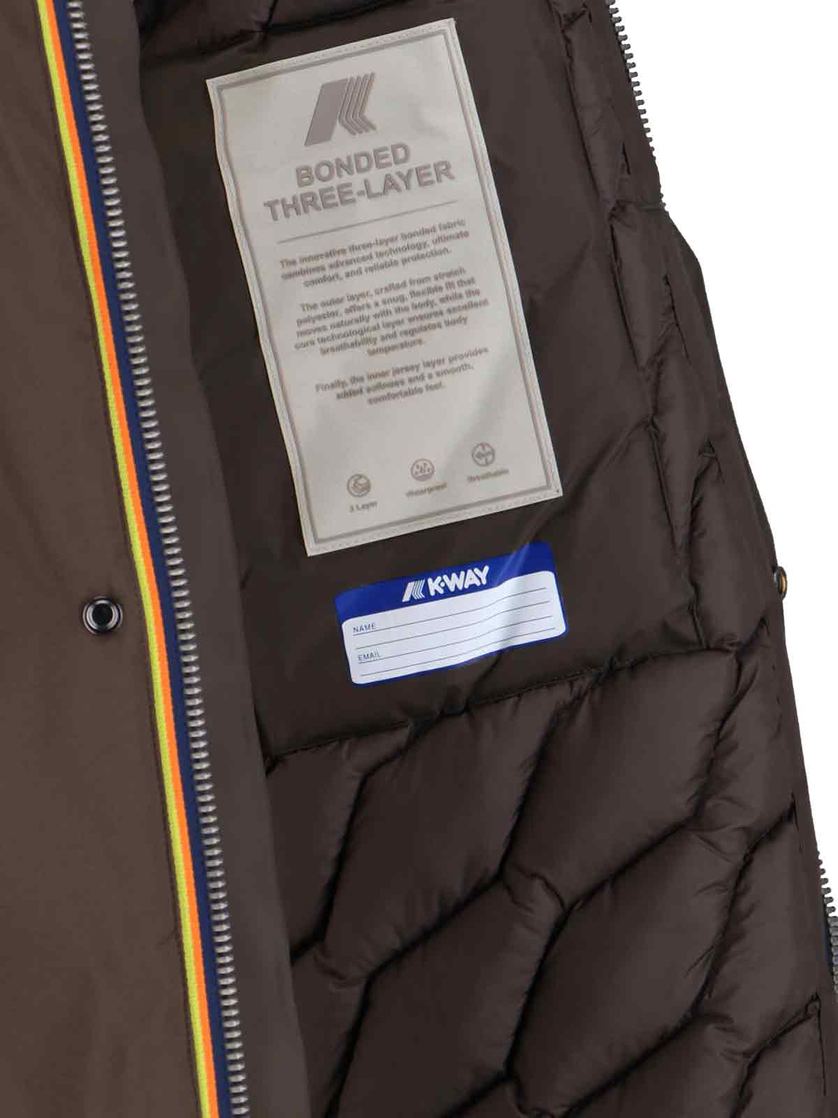 K-way Thomal Padded Jacket In Brown