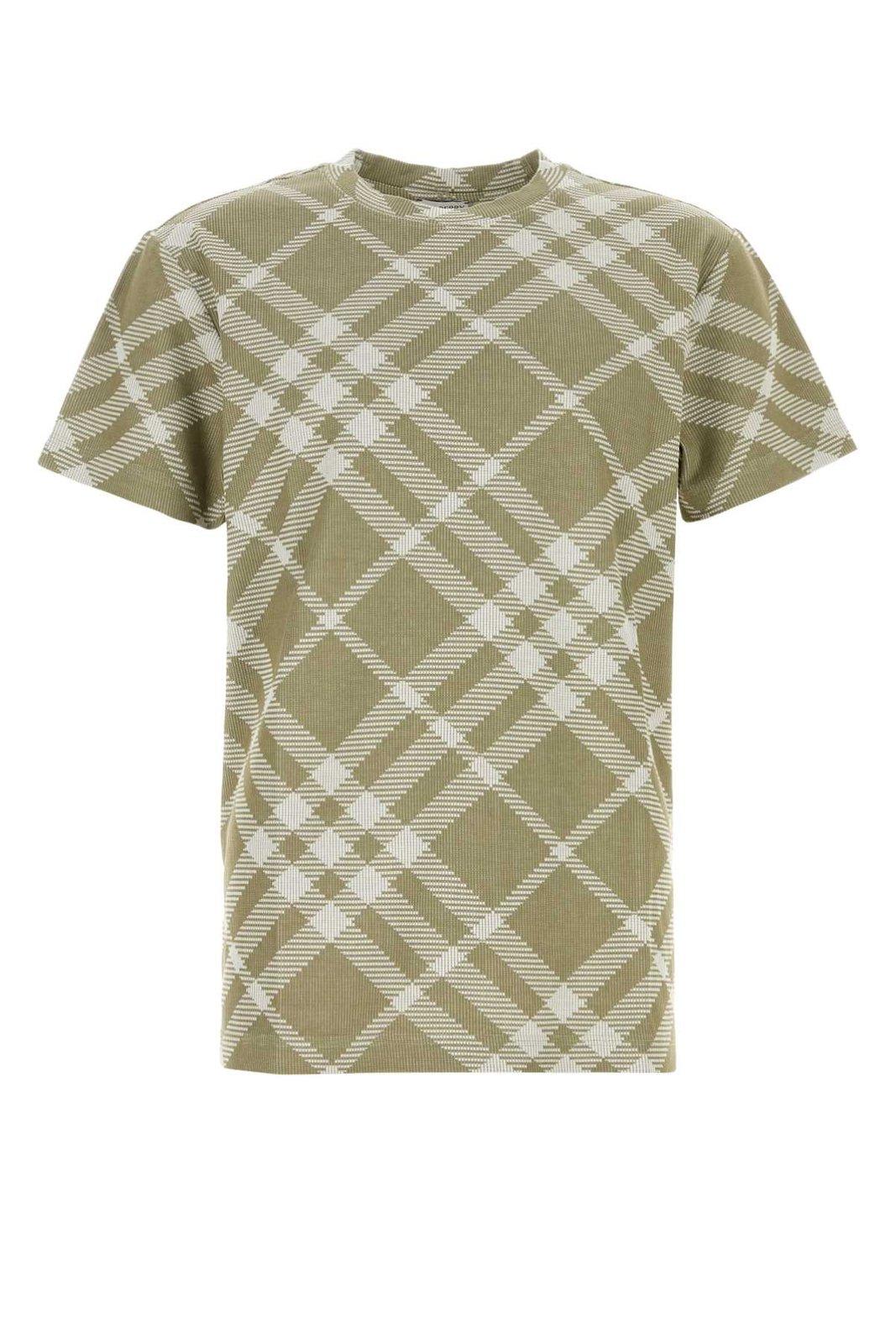 Burberry Check Stretch Cotton Blend T-shirt In Dhunterwhipcheck