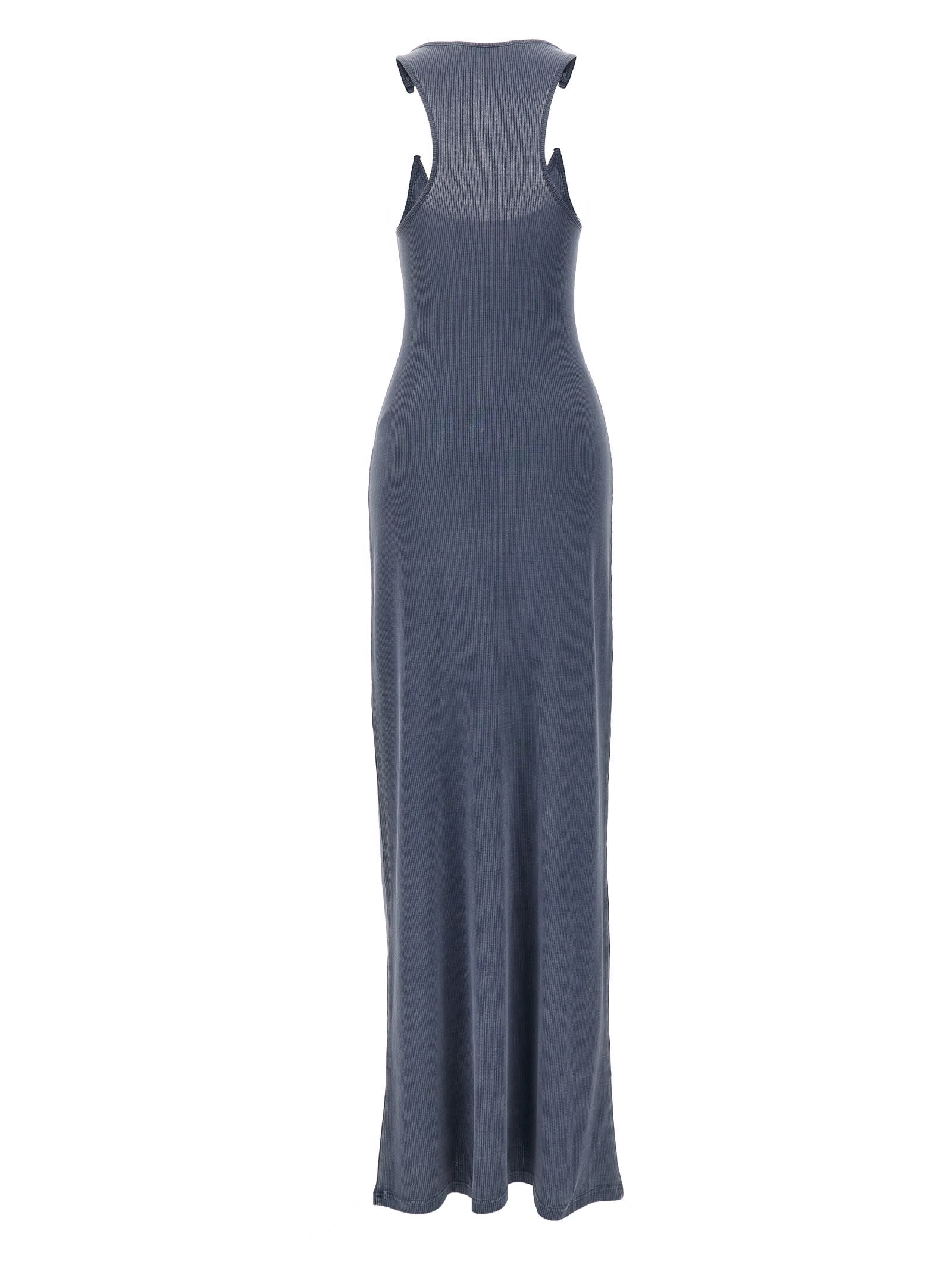 Shop Y/project Invisible Strap Dress In Blue Acid Wash