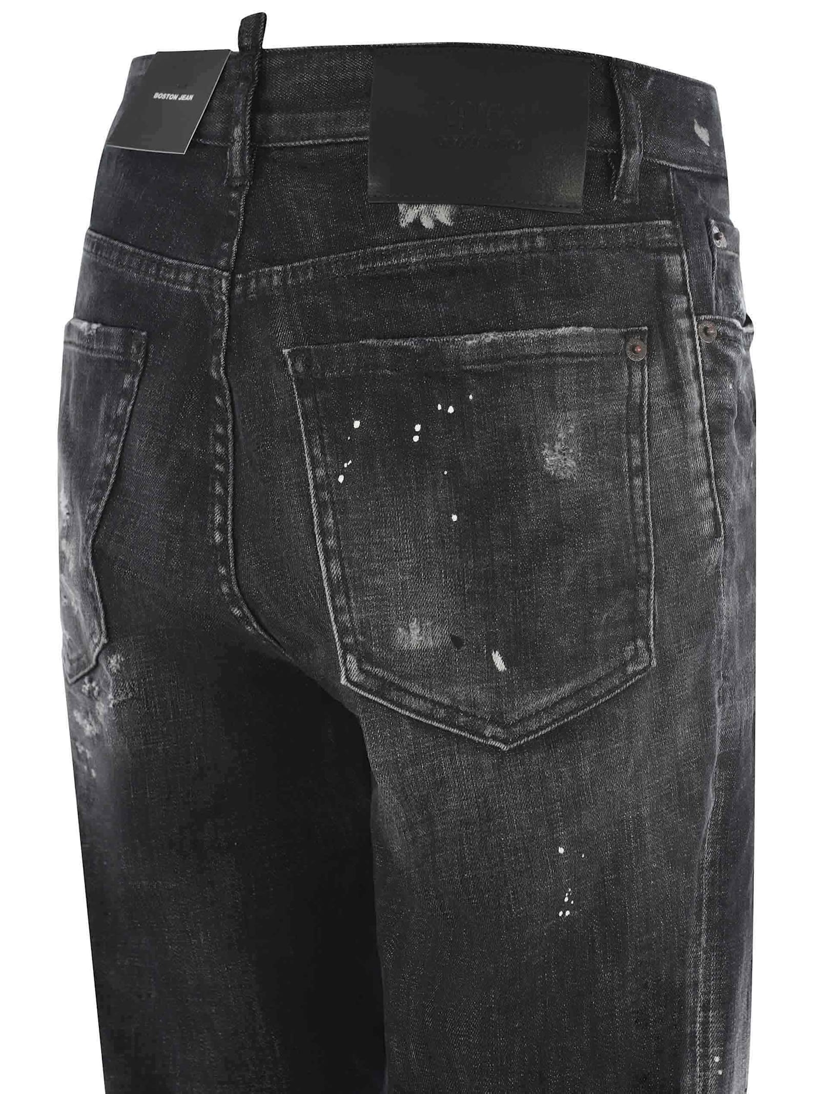 Shop Dsquared2 Jeans  Boston Made Of Denim In Denim Nero