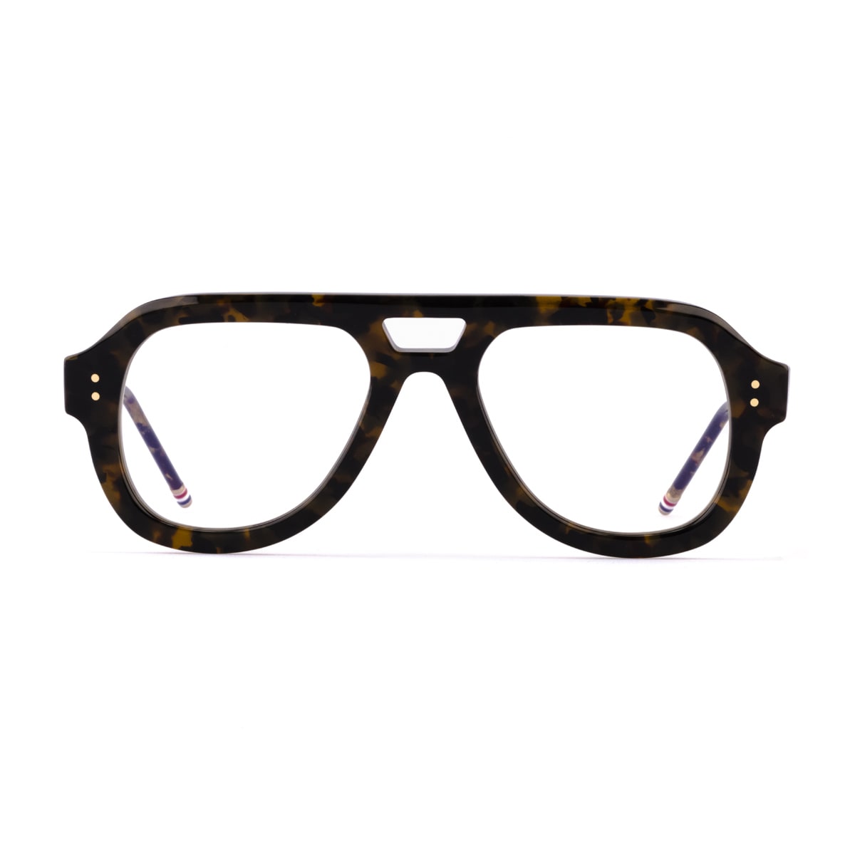 Thom Browne Ueo923a - G0002 205-55 Havana Brown Glasses In Black