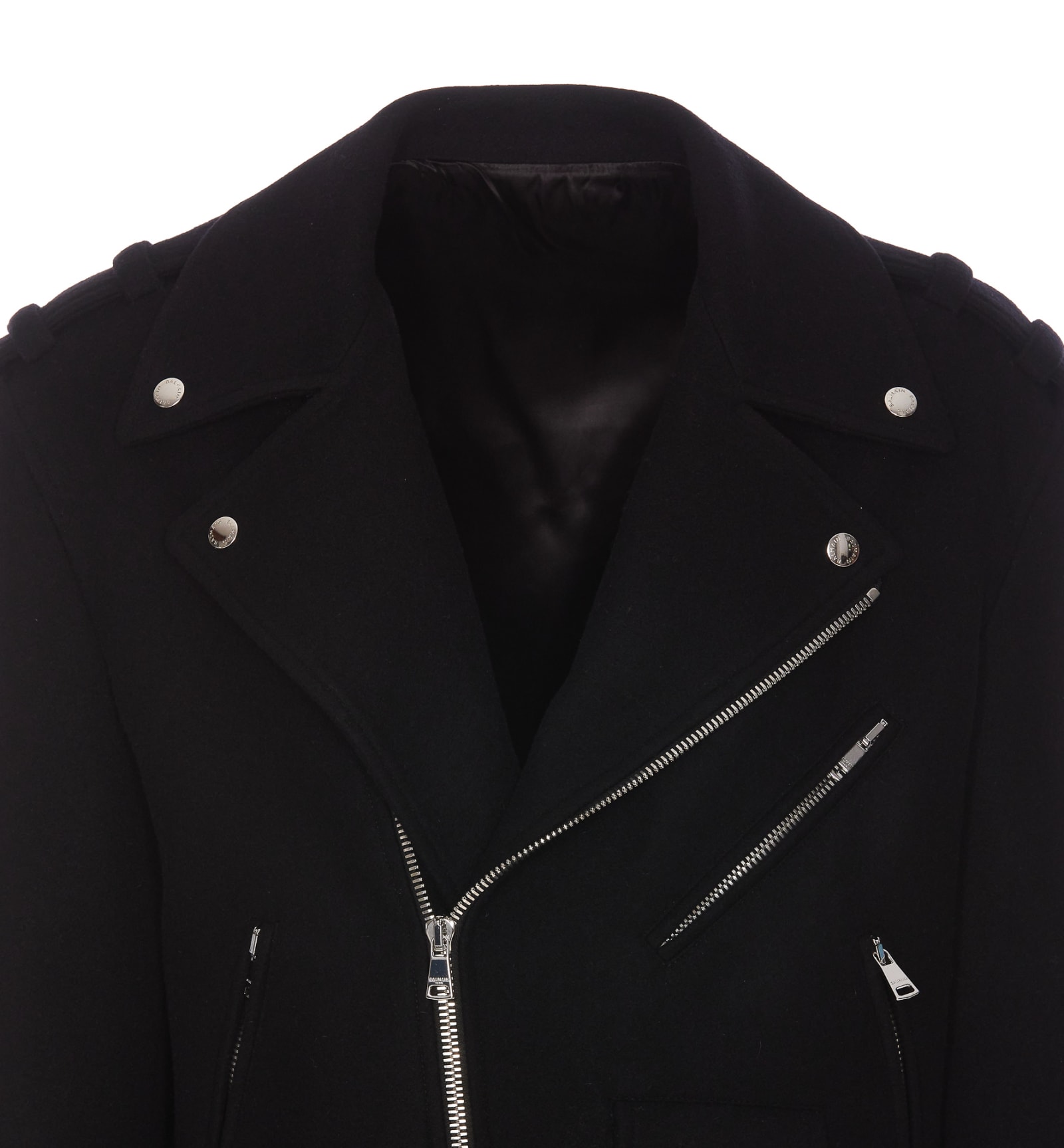 Shop Balmain Biker Jacket In Black