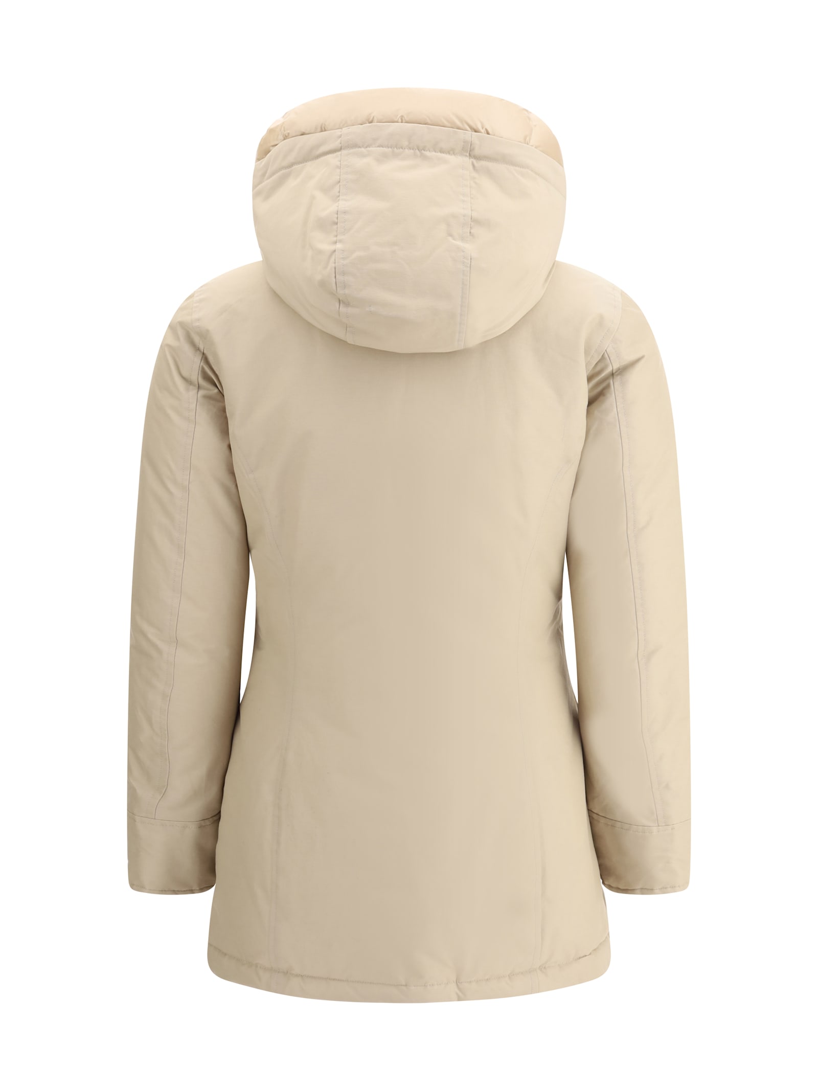 Woolrich Insulated Parka With Hood And Pockets In Yellow