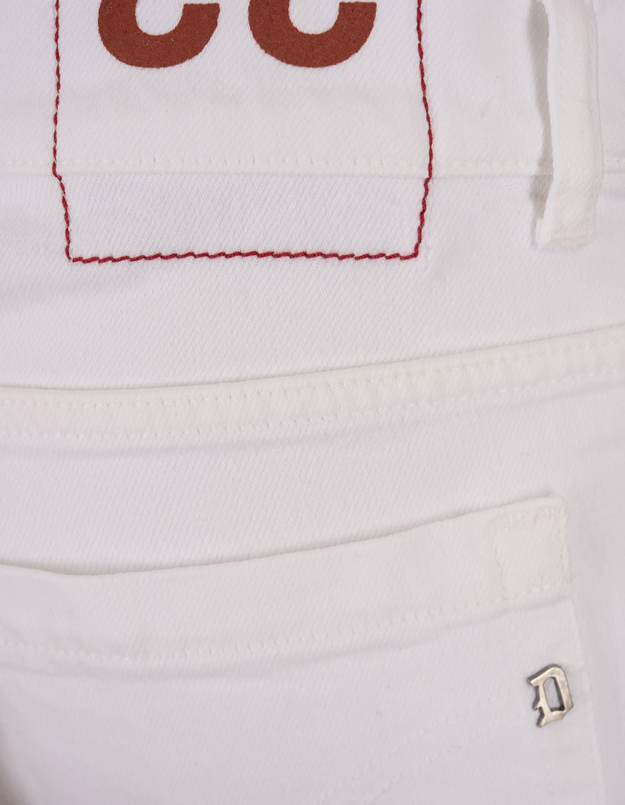 Shop Dondup George Skinny Jeans In White Stretch Bull