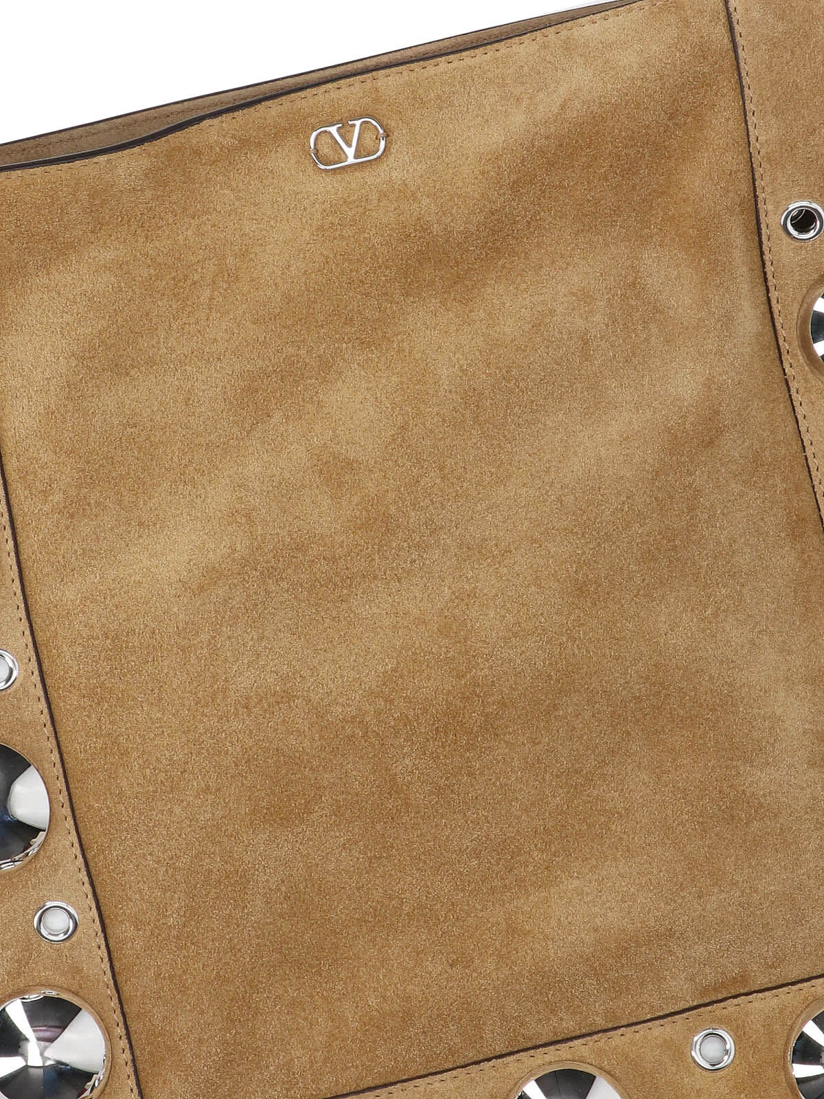 Valentino Nellcote Fringe Studded Suede Crossbody Bag In Sand