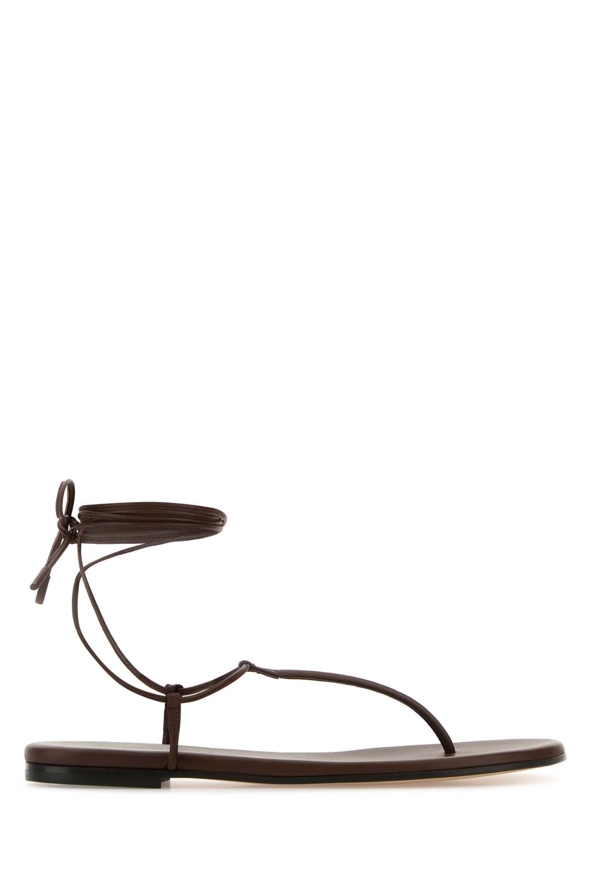 Gianvito Rossi Brown Nappa Leather Gwyneth Thong Sandals In Animal Print