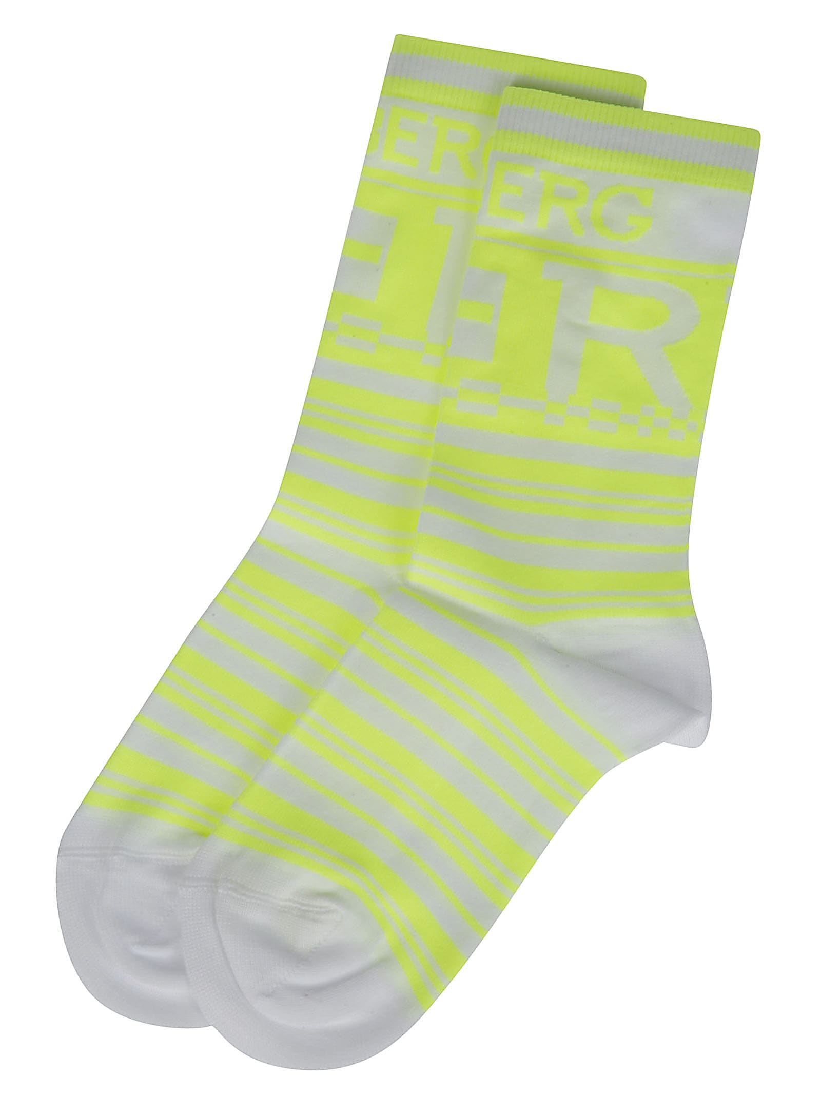 ICEBERG WHITE AND NEON YELLOW SOCKS,11238512