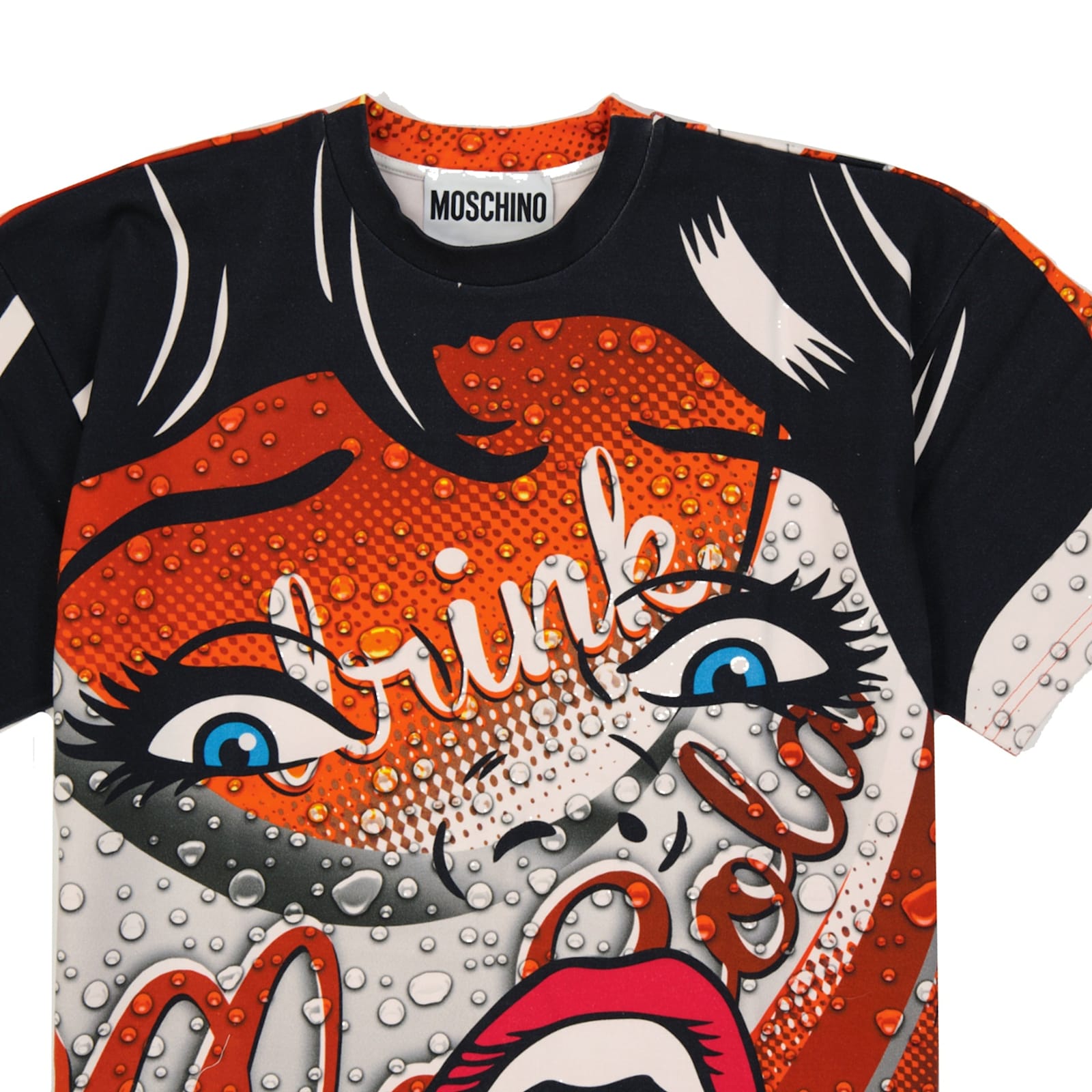 Moschino Couture Couture Printed Cotton Mini Dress In Orange