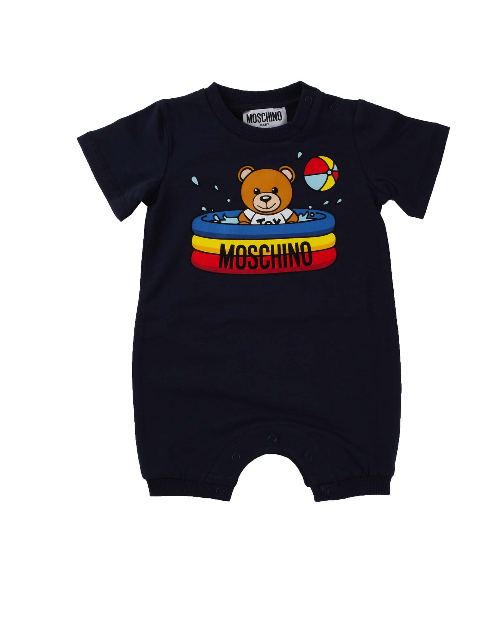 Moschino Short Suits In Blue Jersey