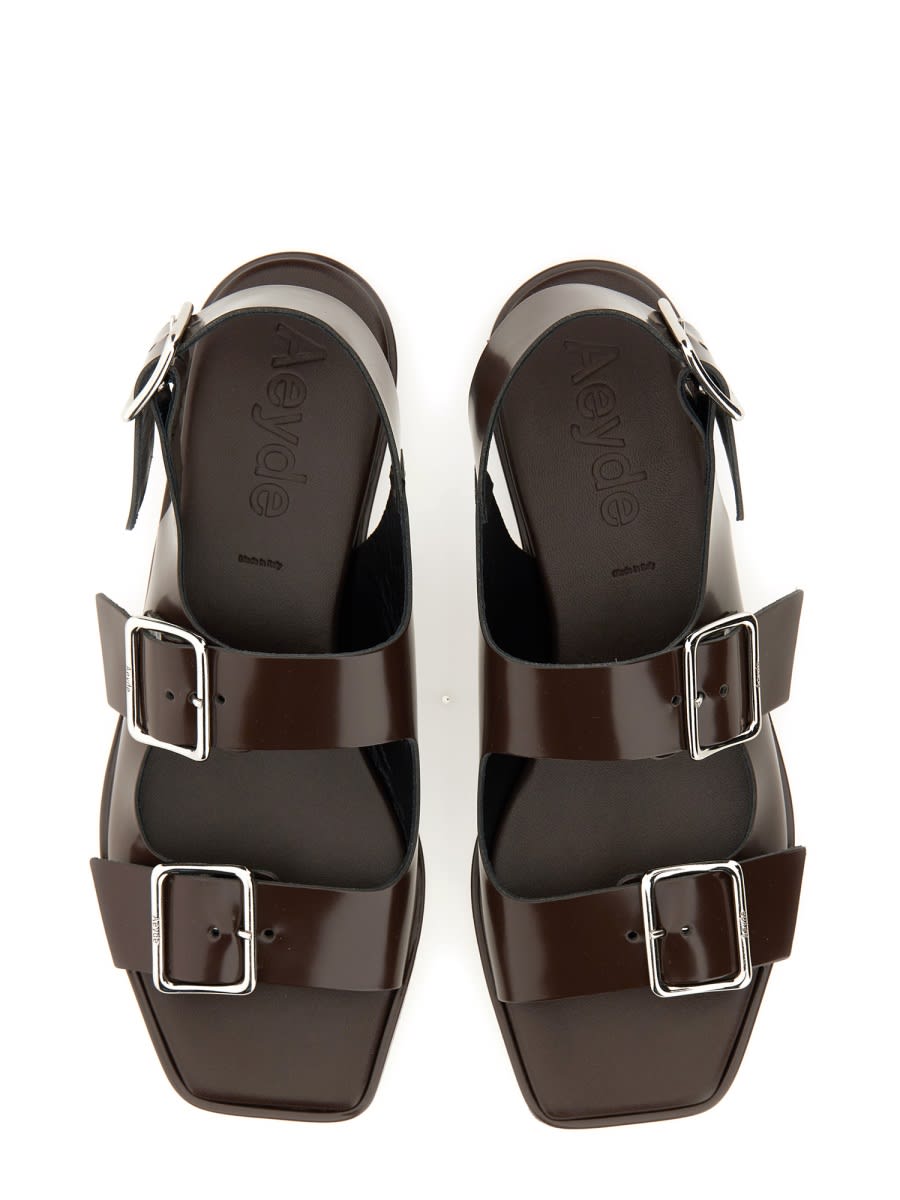 Aeyde Sandal "tekla" In Dark Brown