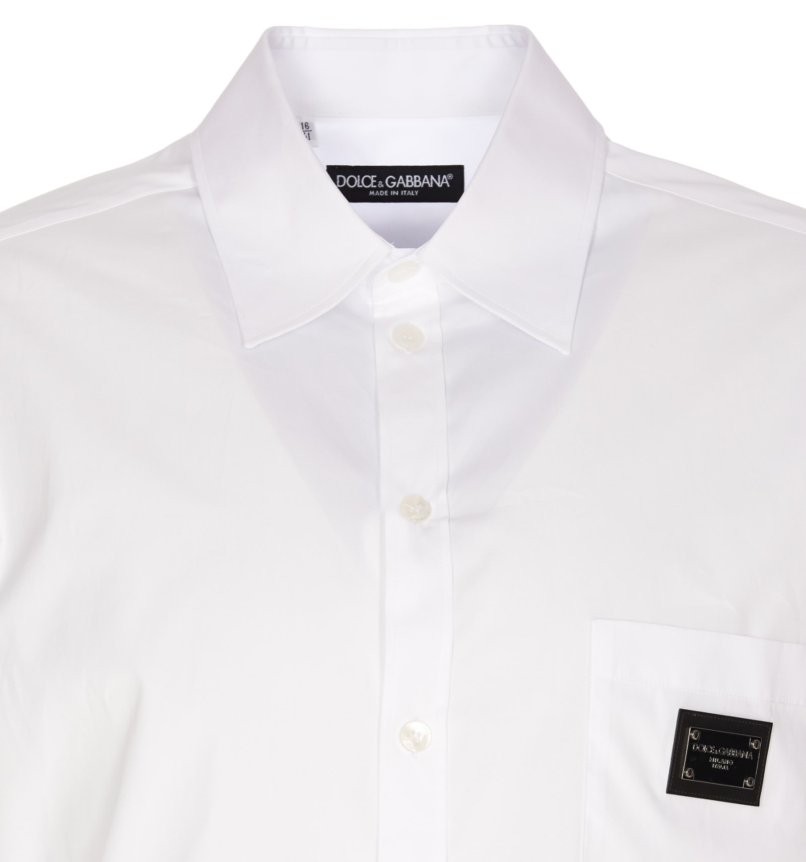 Shop Dolce & Gabbana Logo Plaque Martini Shirt In Bianco