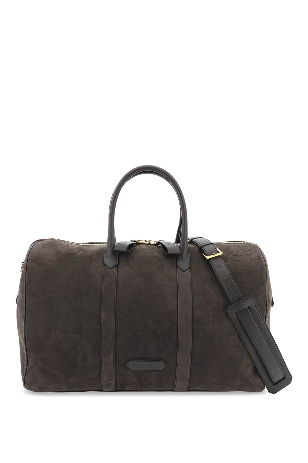 Shop Tom Ford Suede Duffle Bag In Fango (brown)
