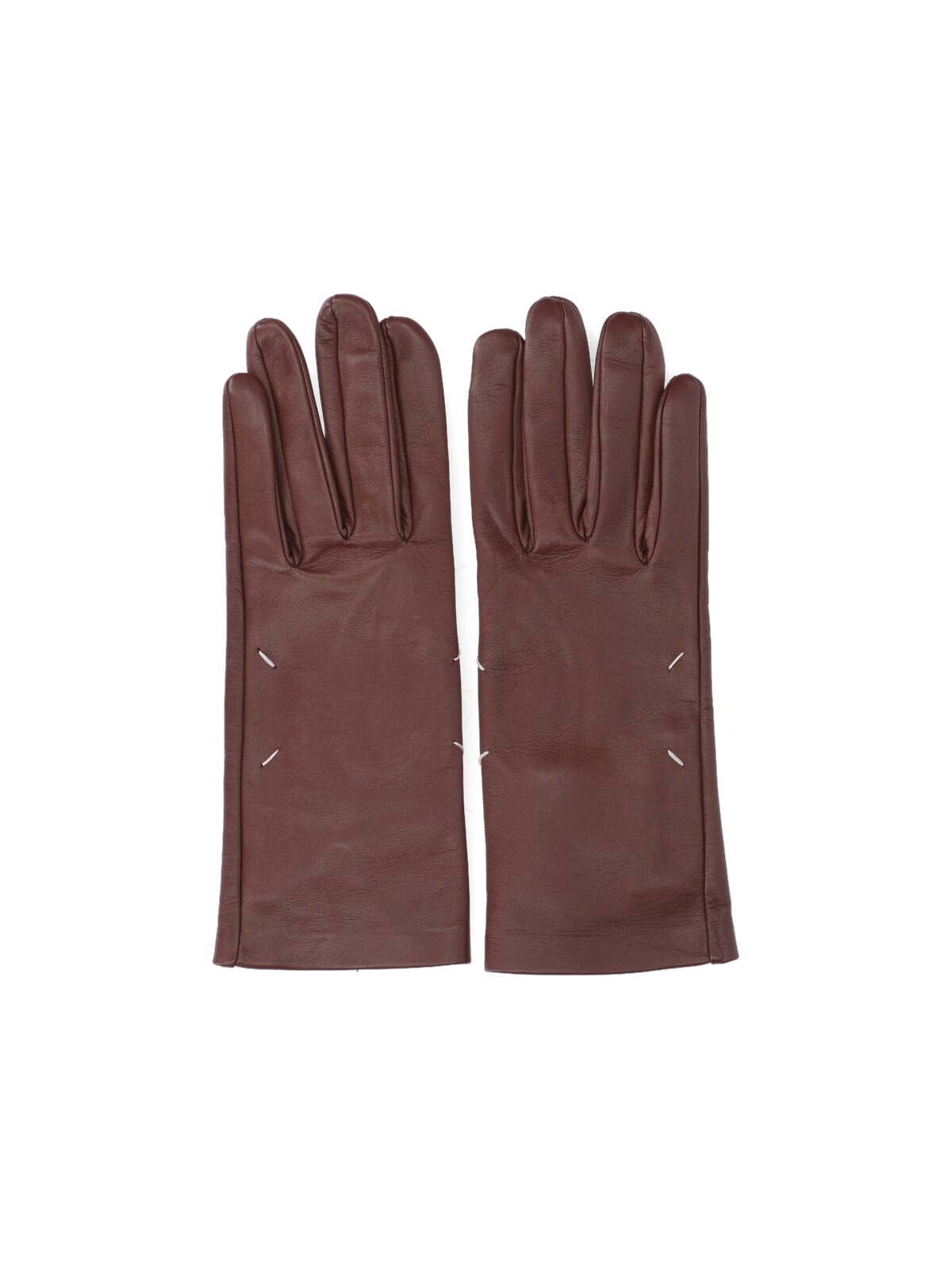 Maison Margiela Four Stitches Gloves In Brown