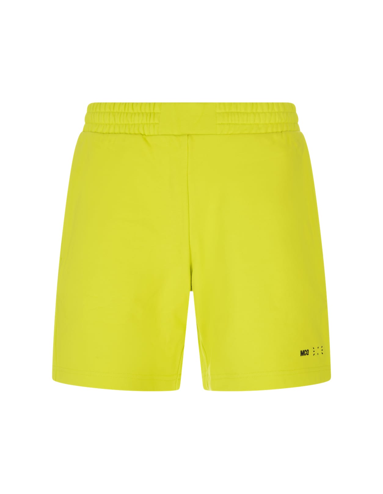 McQ Alexander McQueen Man Yellow Sports Shorts With Logo