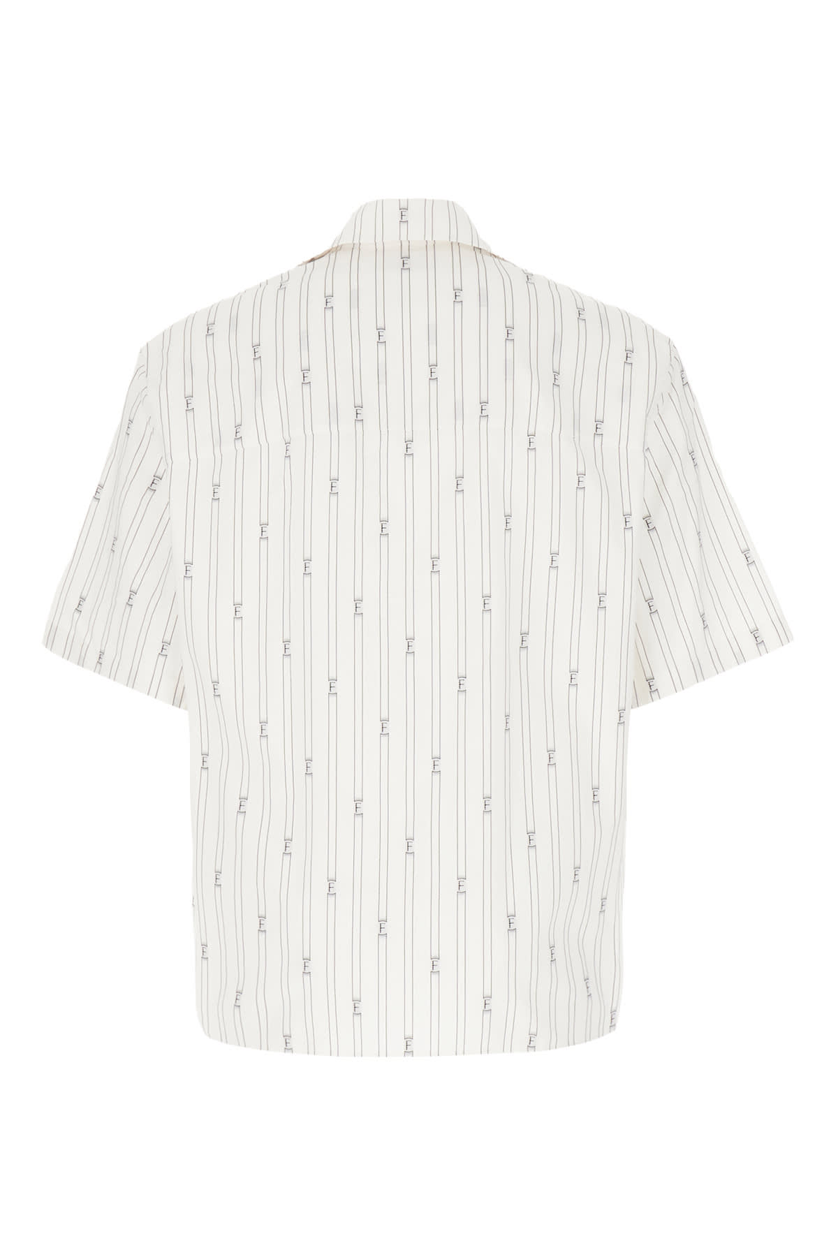 Shop Ferragamo Embroidered Poplin Shirt In Bianco E Nero