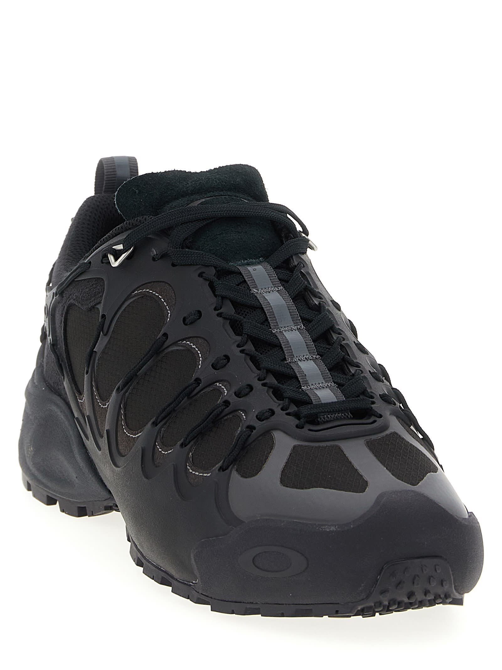 Junya Watanabe Technical Fabric Sneakers With Cage-like Overlay In Black