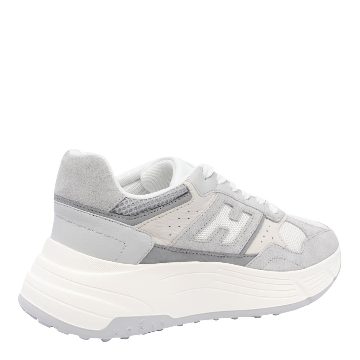 Hogan Low Top Sneakers With Suede And Leather In Grey