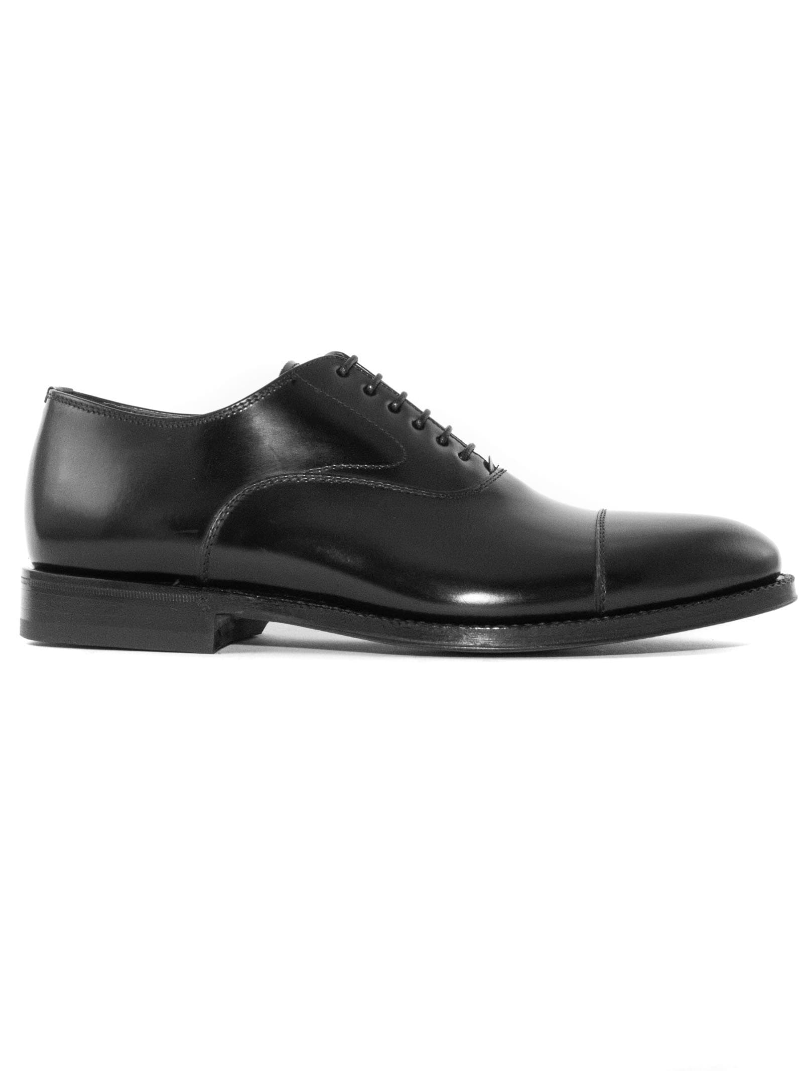 Green George Black Brushed Leather Oxford Shoes