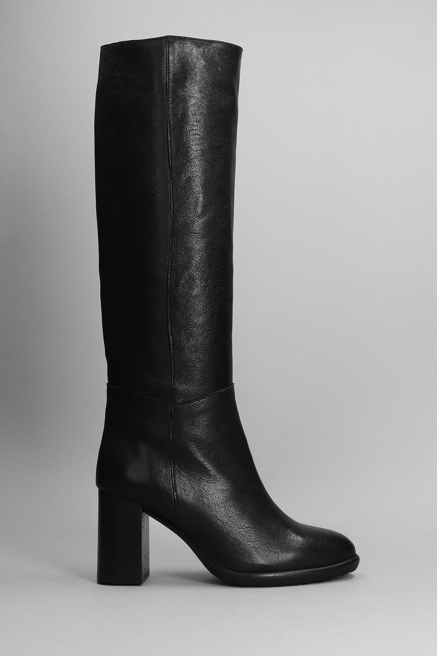 Pedro Miralles High Heels Boots In Black Leather
