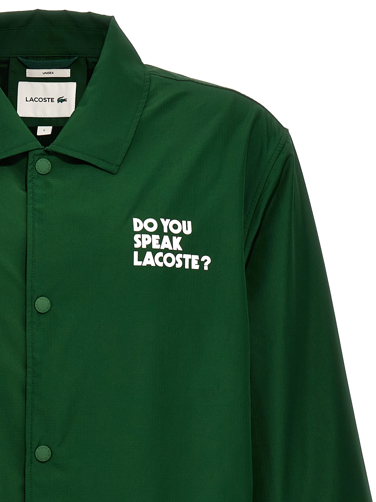 Shop Lacoste Do You Speak ? Jacket In Multicolor