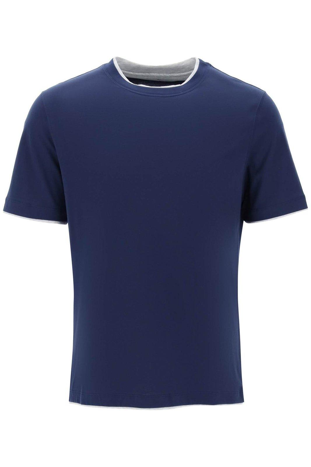 Shop Brunello Cucinelli T-shirt In Blue/white