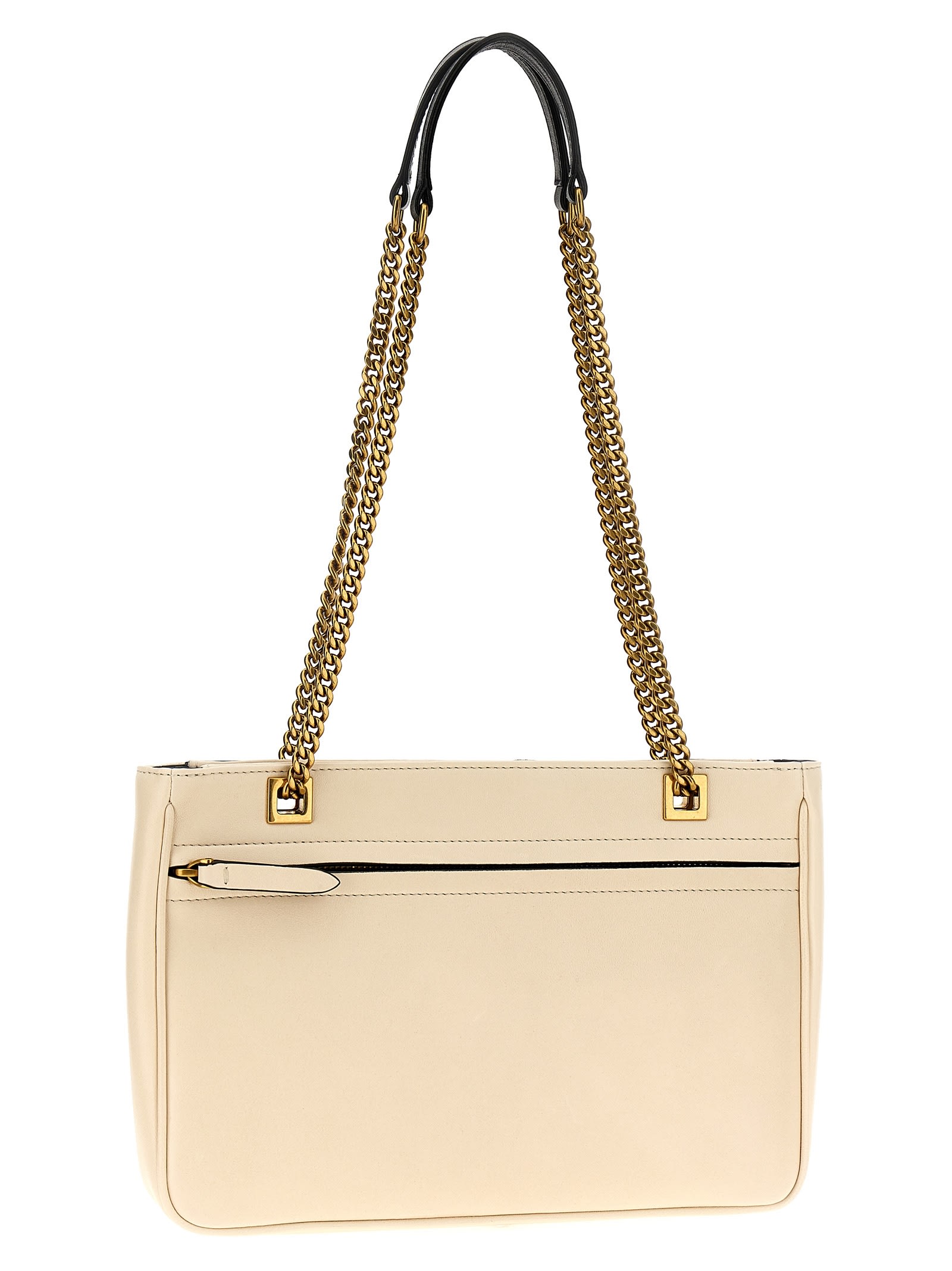 Valentino Garavani Garavani Viva Superstar Medium Nappa Leather Shopping Bag Woman Butter/black Uni In White/black