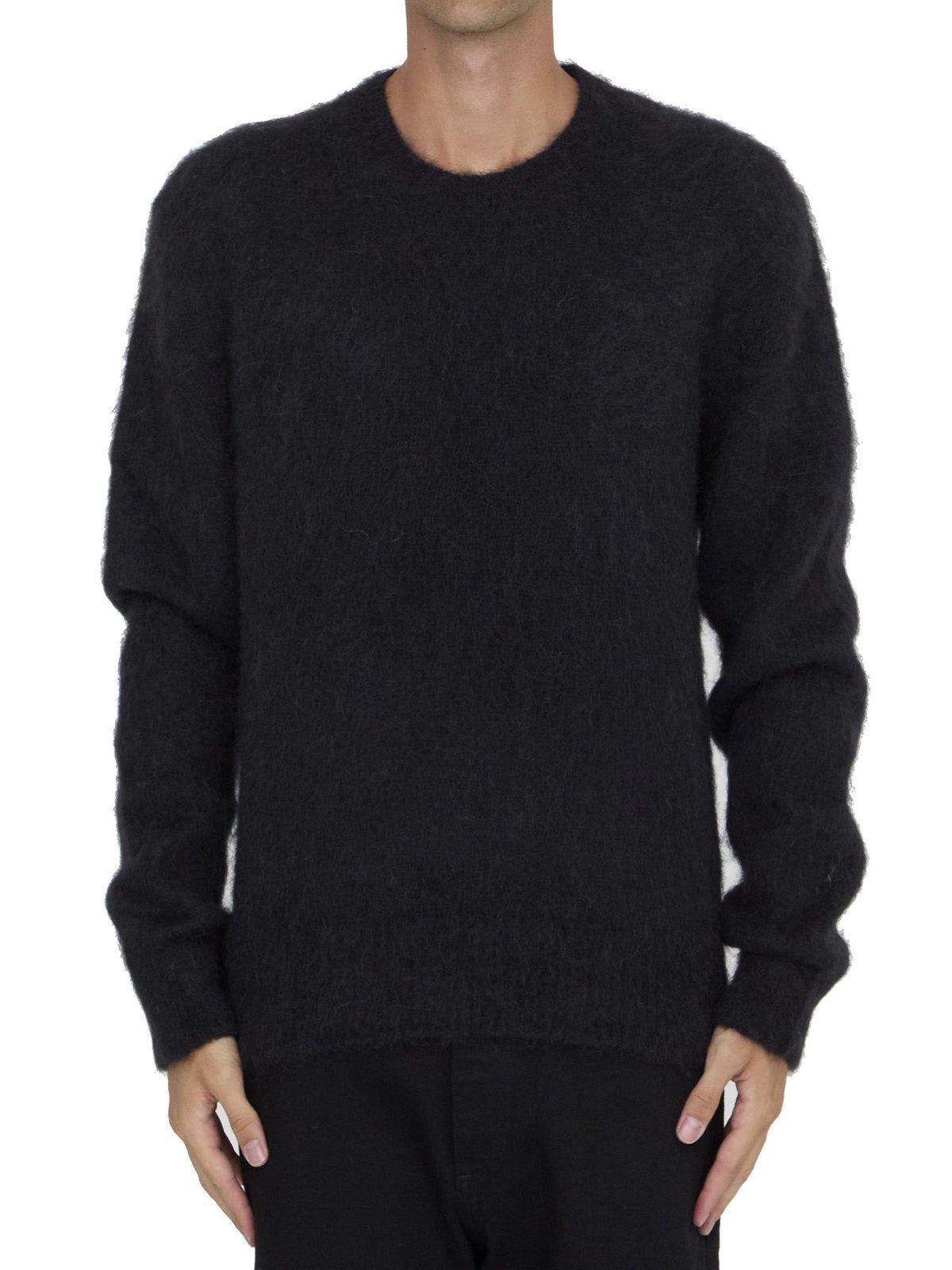 Shop Ami Alexandre Mattiussi Paris Long-sleeved Crewneck Jumper In Black