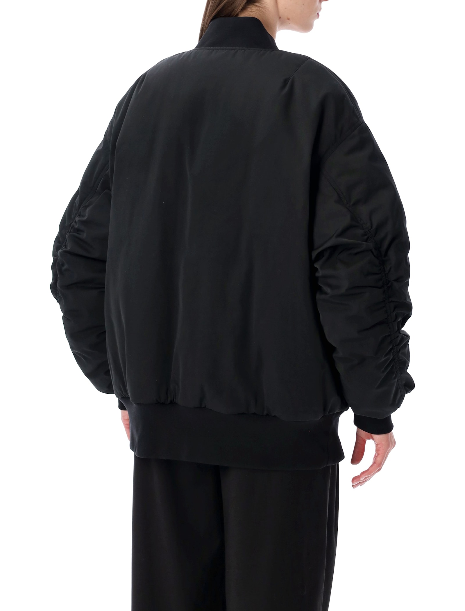 Dolce & Gabbana Oversized Black Bomber Jacket In Black