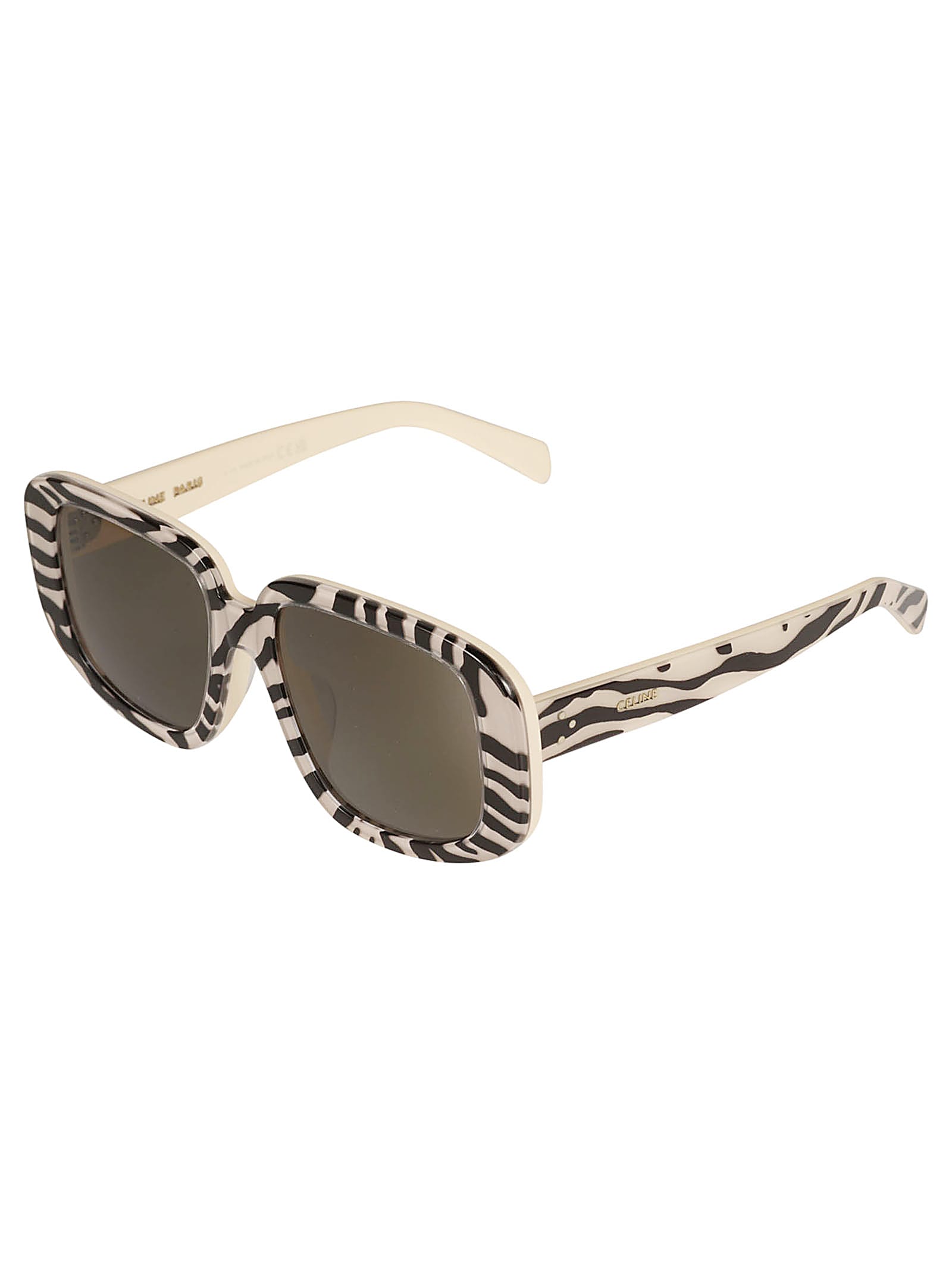 Celine Zebra Print Square Sunglasses In 99e - Black