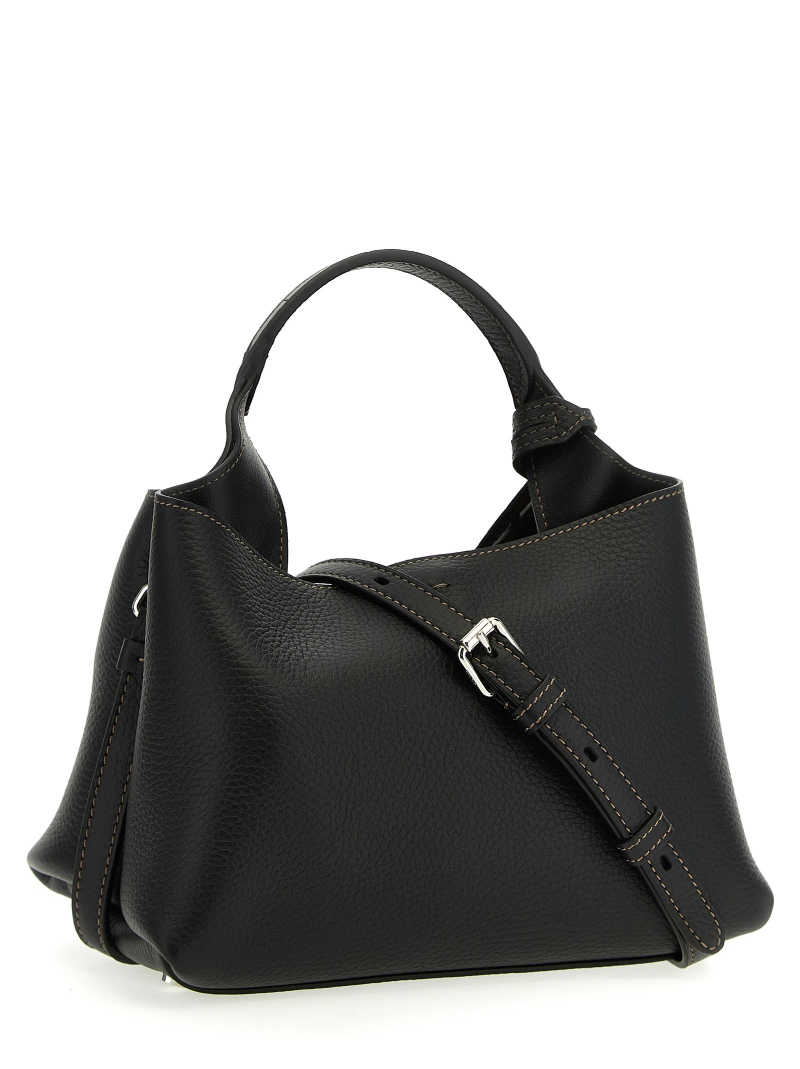 Tod's Micro Leather Tote Bag In Black