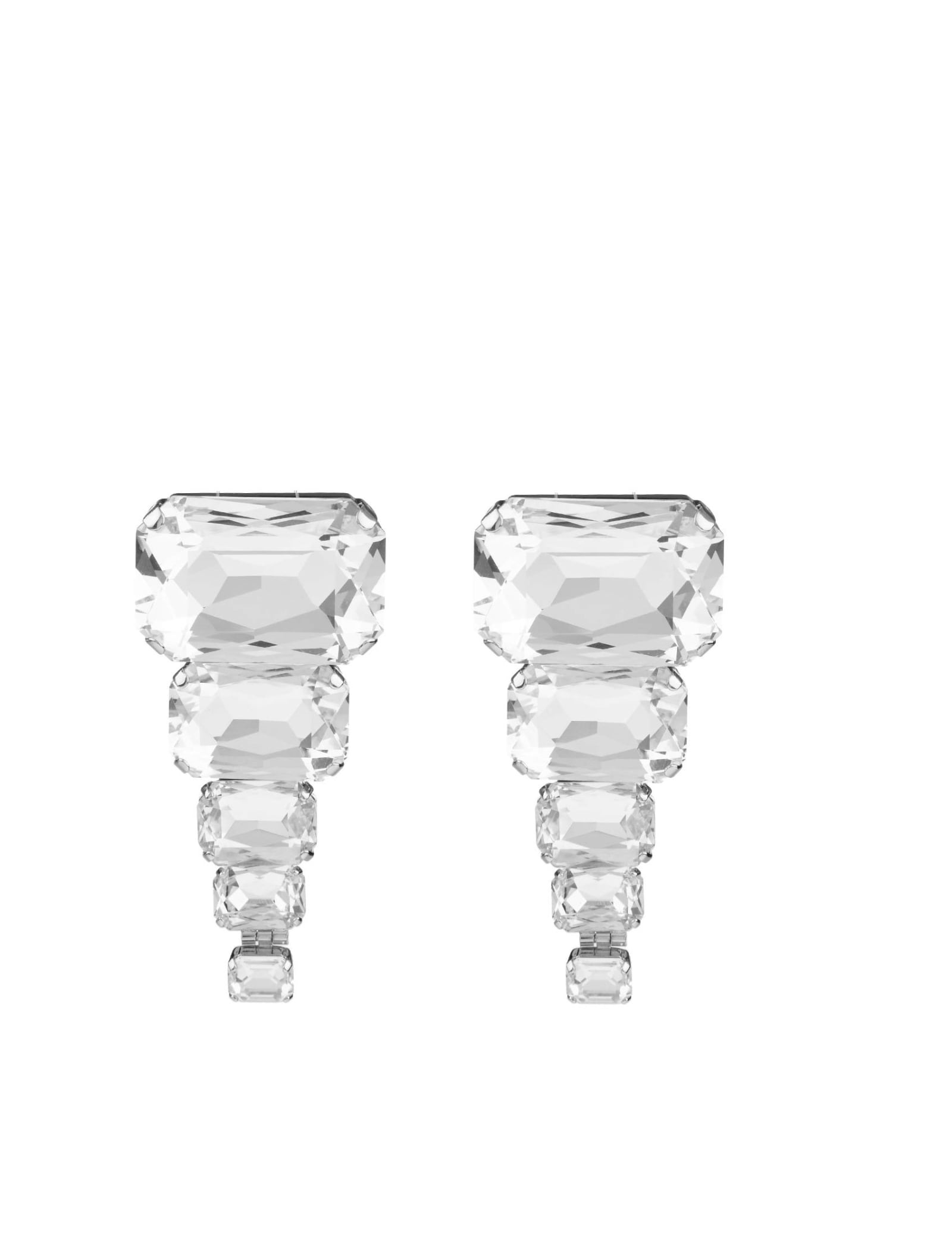 Shop Balmain Xl Earrings In Octagonal Crystals