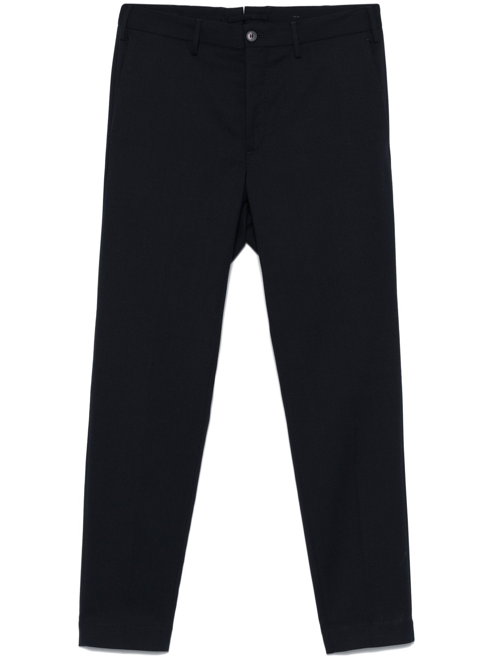 Midnight Blue Wool Blend Trousers