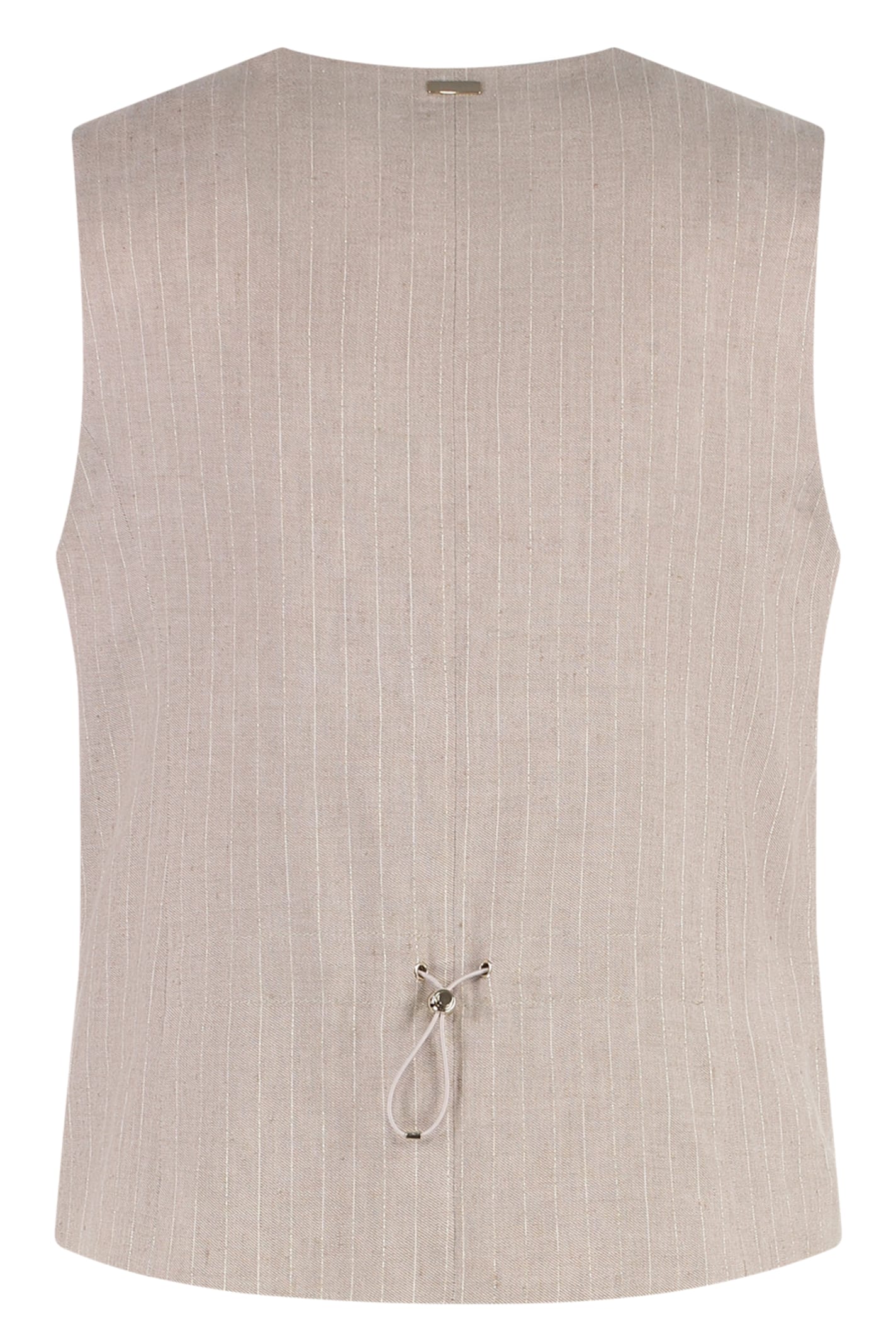 Herno Single-breasted Vest In Beige