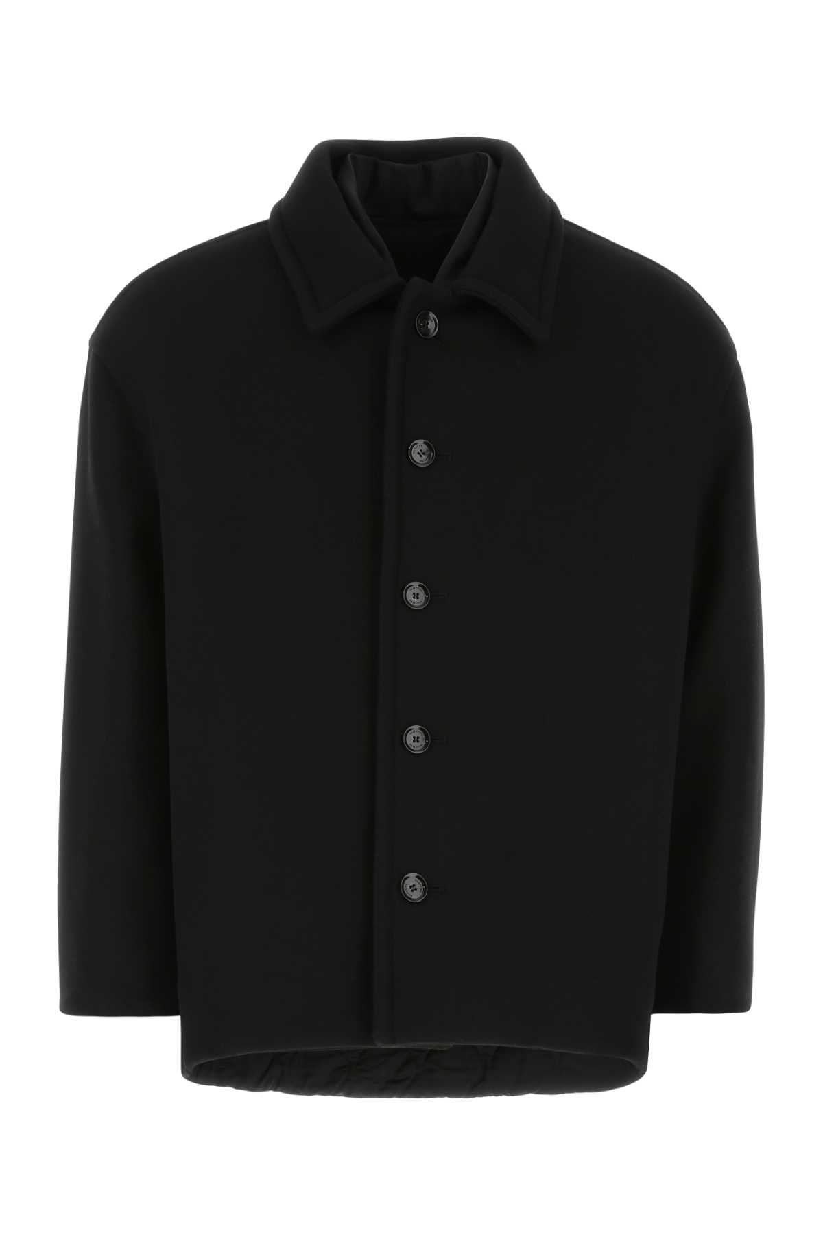 Black Wool Blend Coat