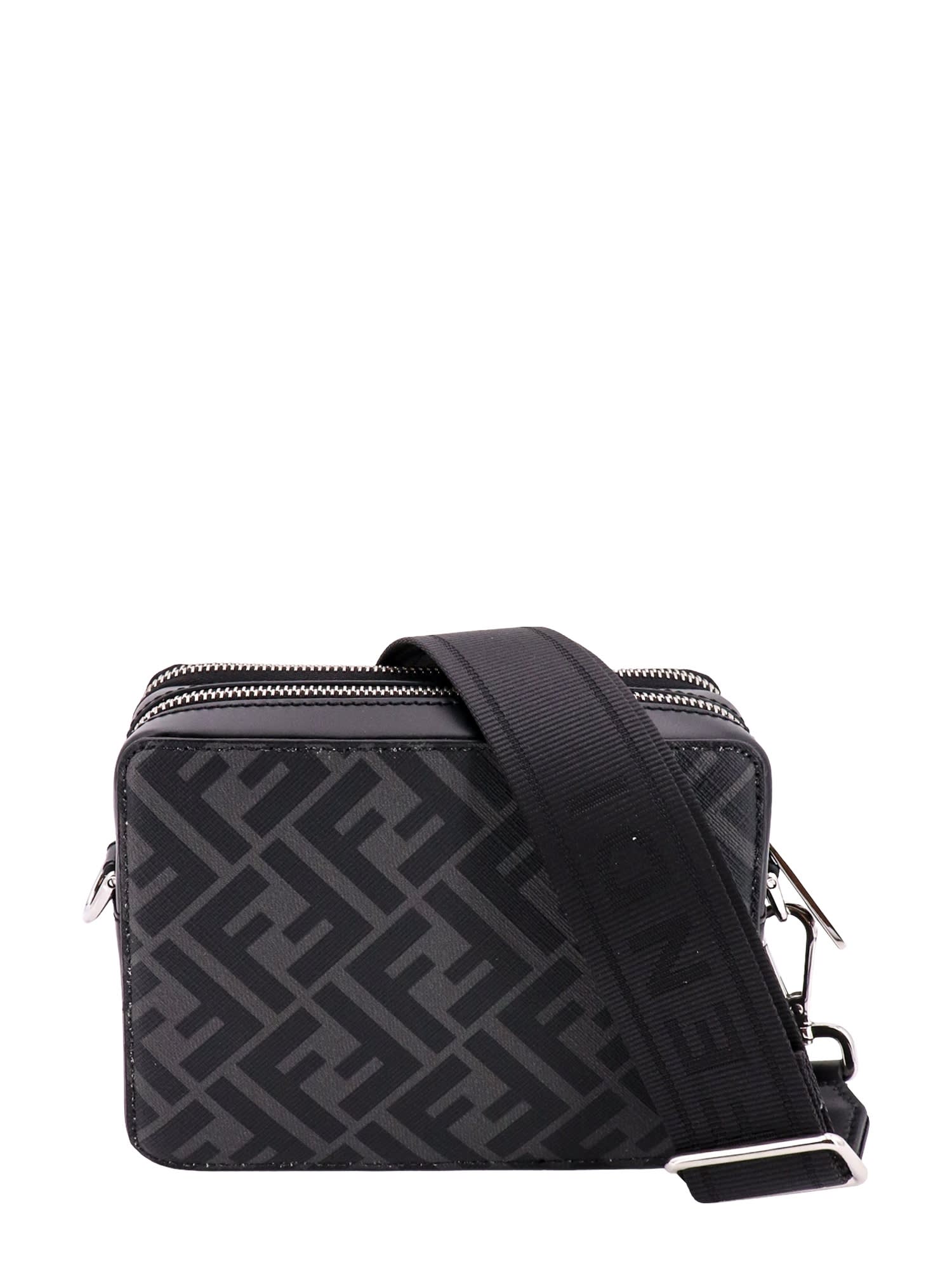 Shop Fendi Organizer Ff Shoulder Bag In Nero