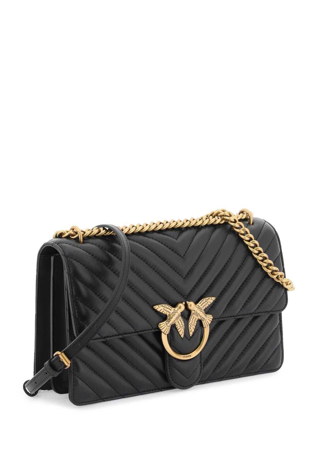 Shop Pinko Chevron Quilted Classic Love Bag One In Nero
