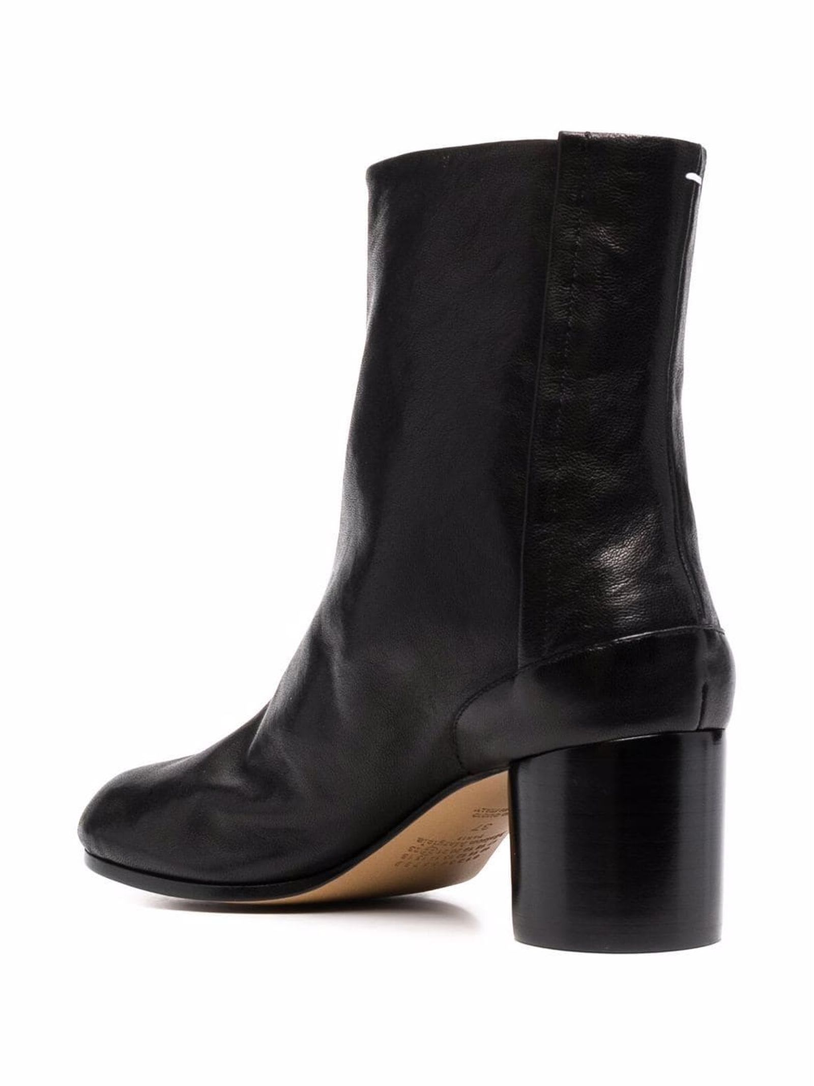 Shop Maison Margiela Tabi 60mm Black Leather Ankle Boots