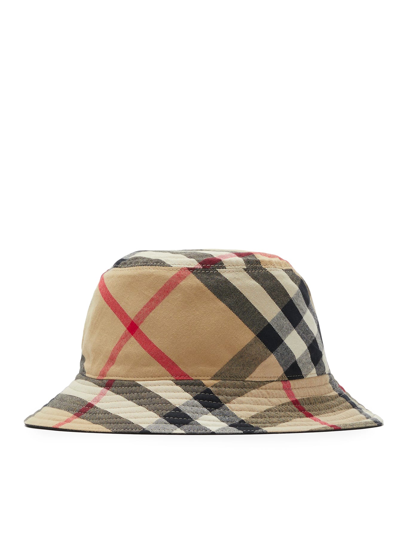 Shop Burberry Mh Check Lined Bucket Headwear In Black