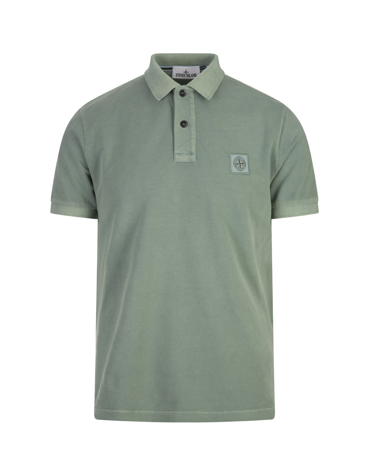Stone Island Green Pigment Dyed Slim Fit Polo Shirt