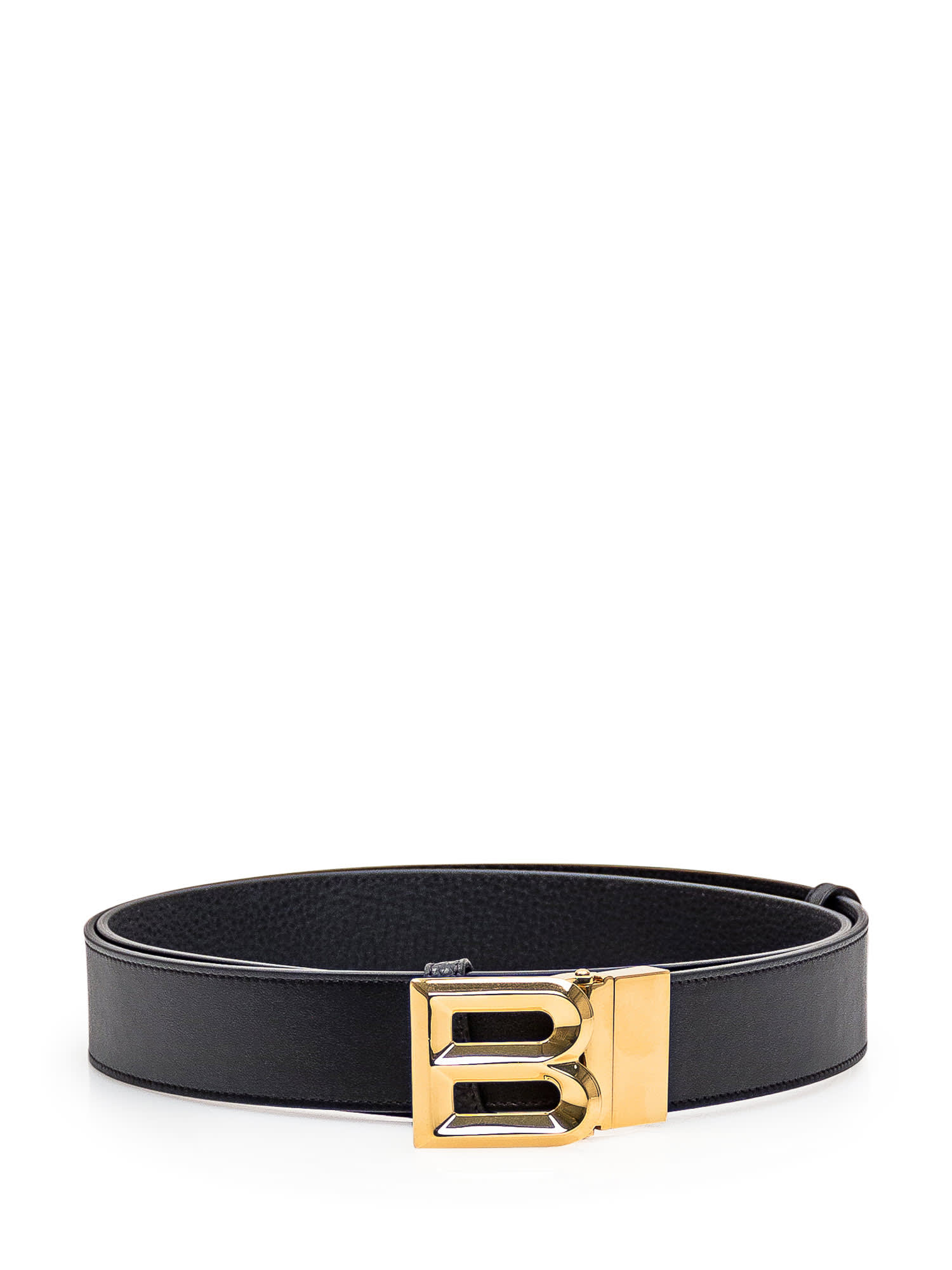 Shop Bally Leather Belt In Black+oro