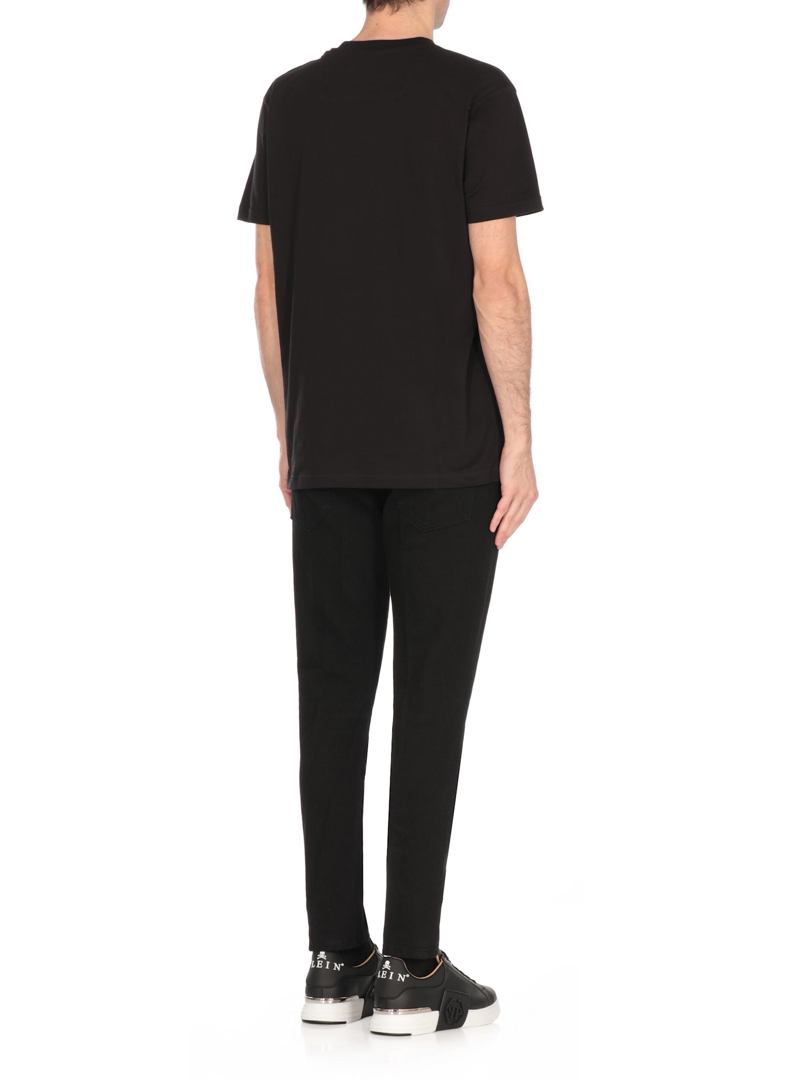 Philipp Plein Cars Racing Jersey T-shirt Round Neck In Black